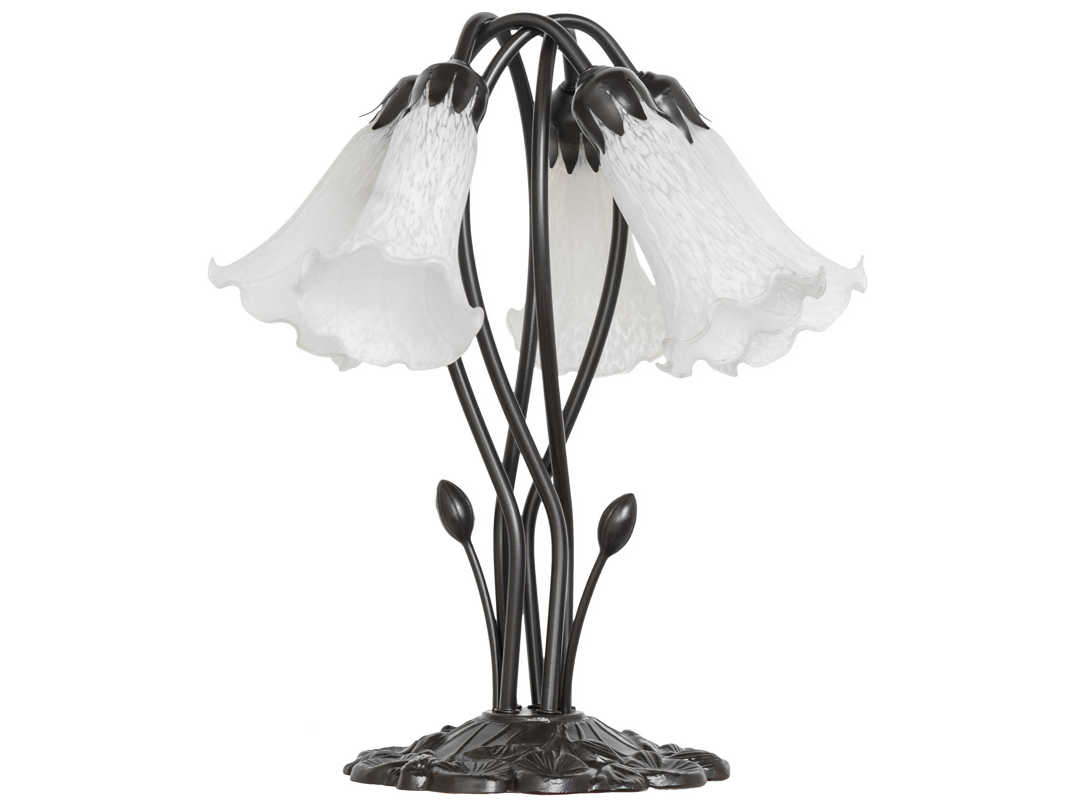 Meyda Pond Lily Mahogany Bronze Table Lamp