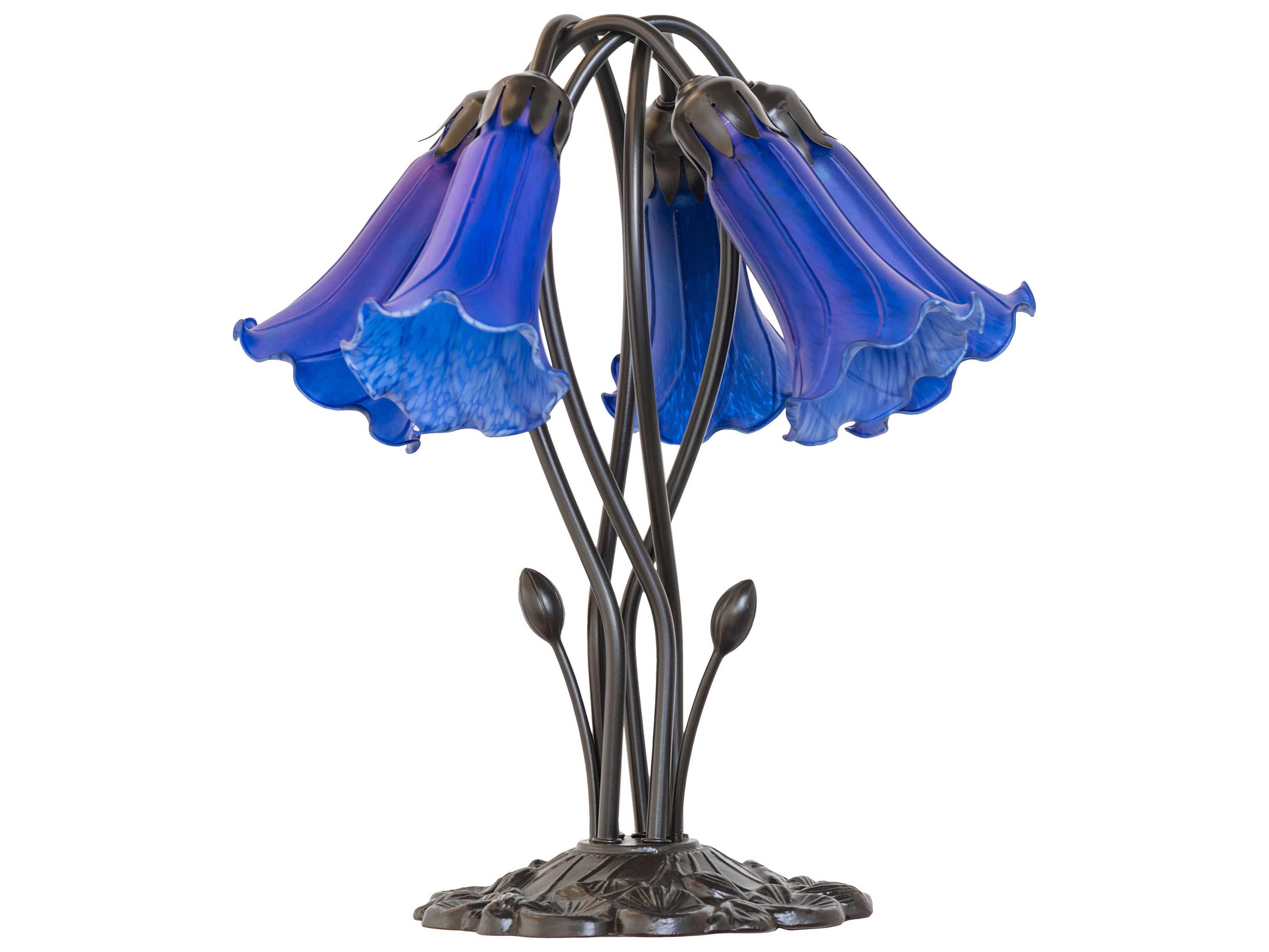 Meyda Pond Lily Mahogany Bronze Table Lamp