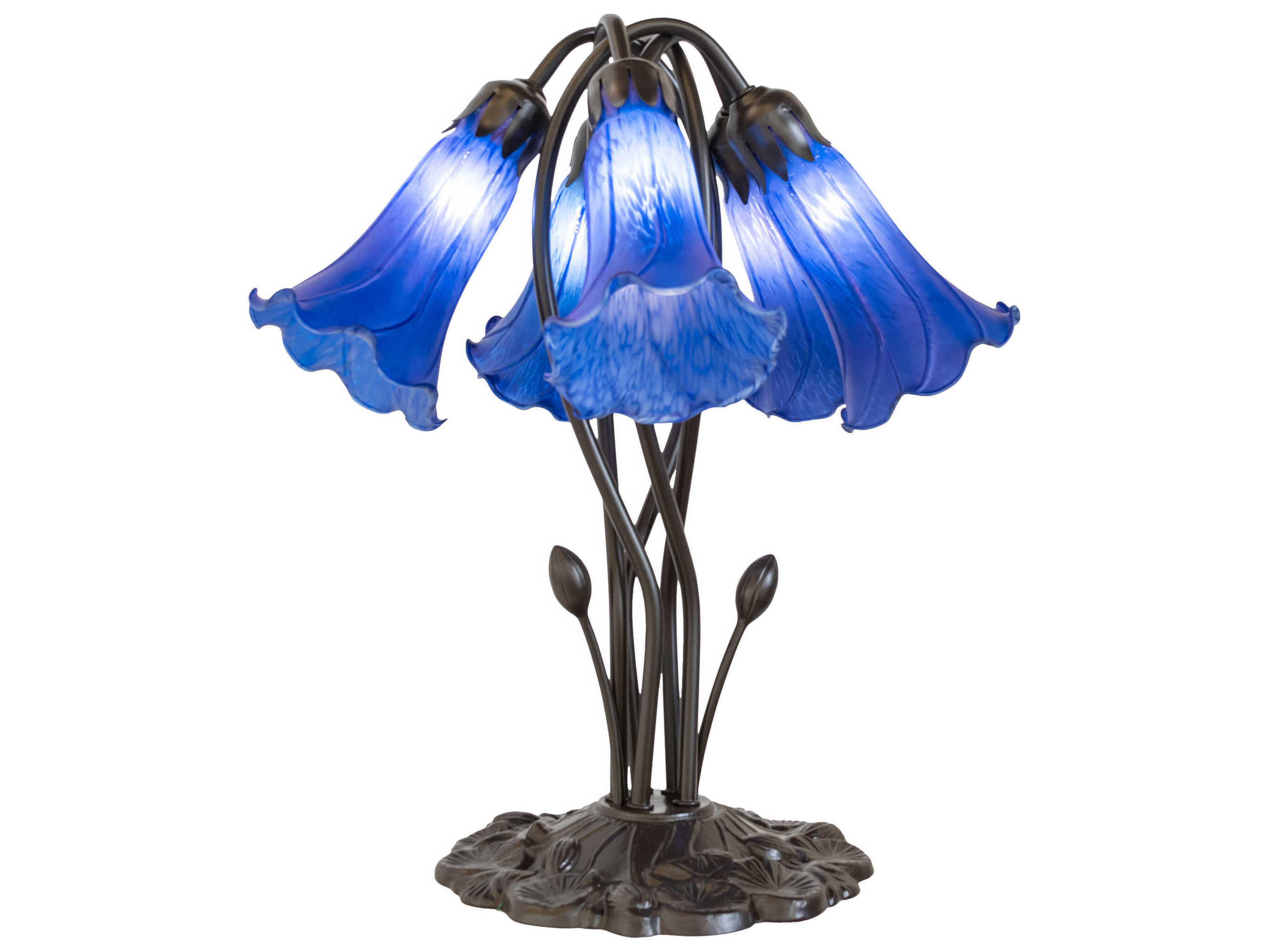Meyda Pond Lily Mahogany Bronze Table Lamp