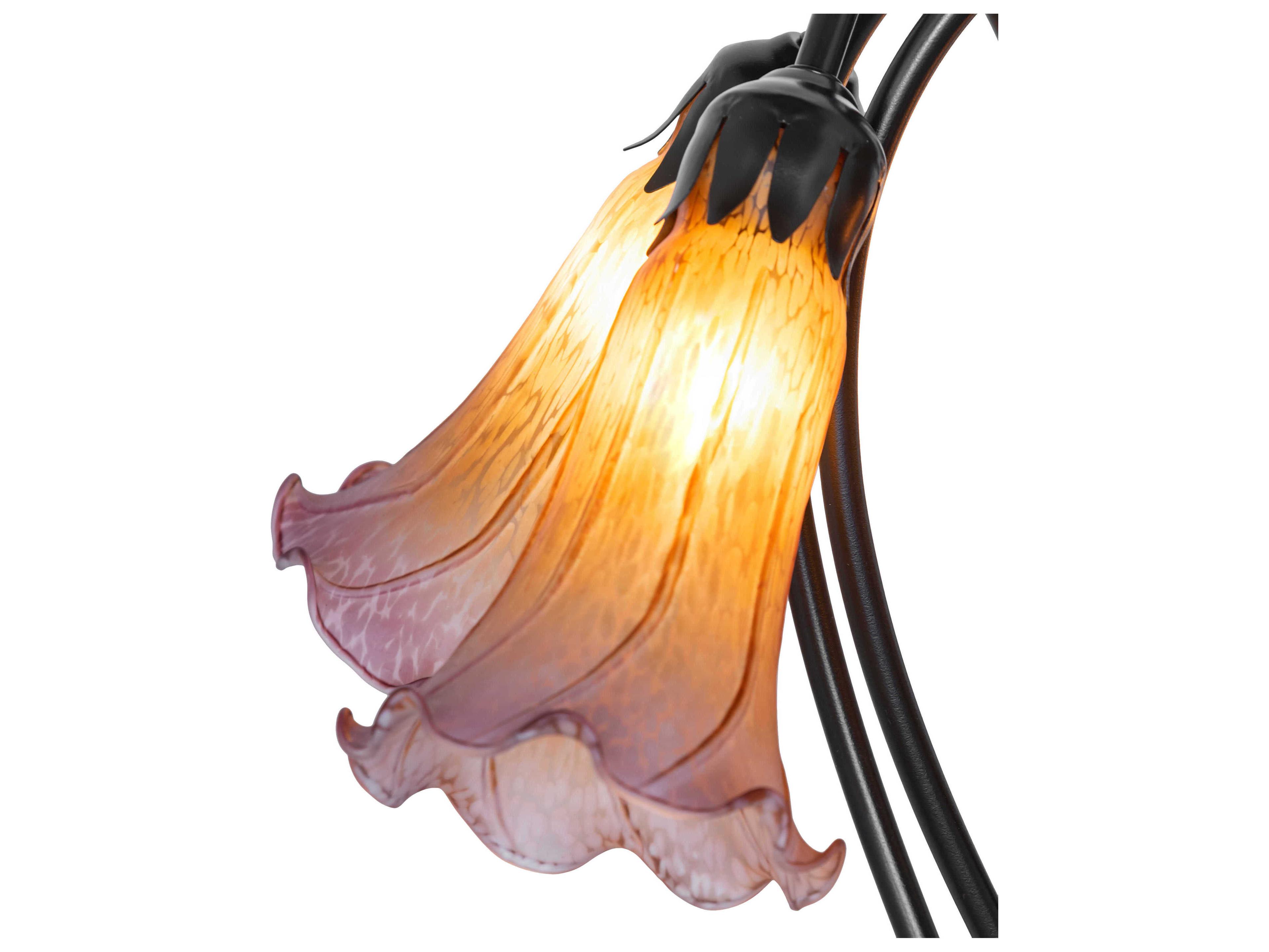 Meyda Pond Lily Mahogany Bronze Table Lamp