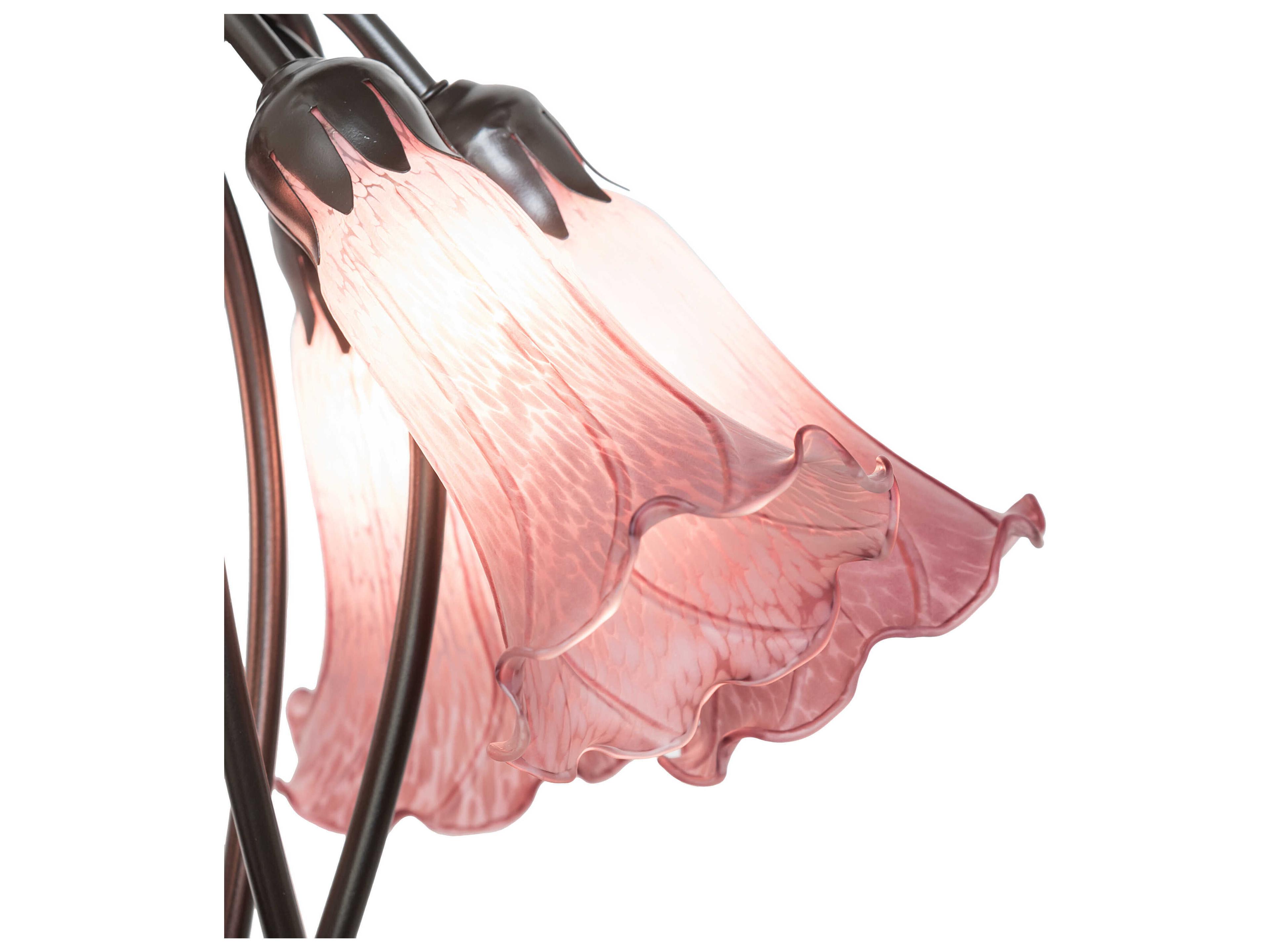 Meyda Pond Lily Mahogany Bronze Table Lamp