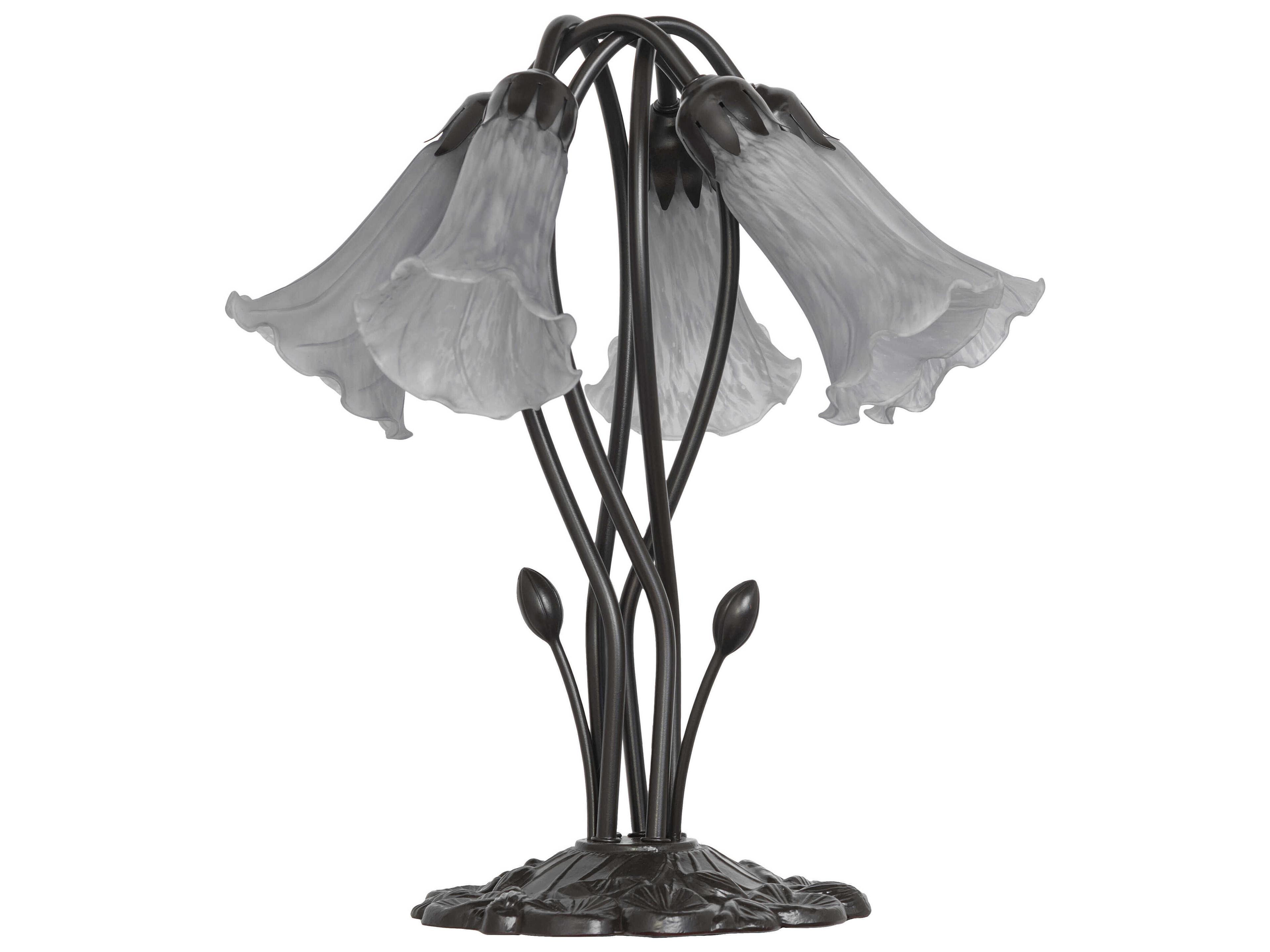 Meyda Pond Lily Mahogany Bronze Table Lamp