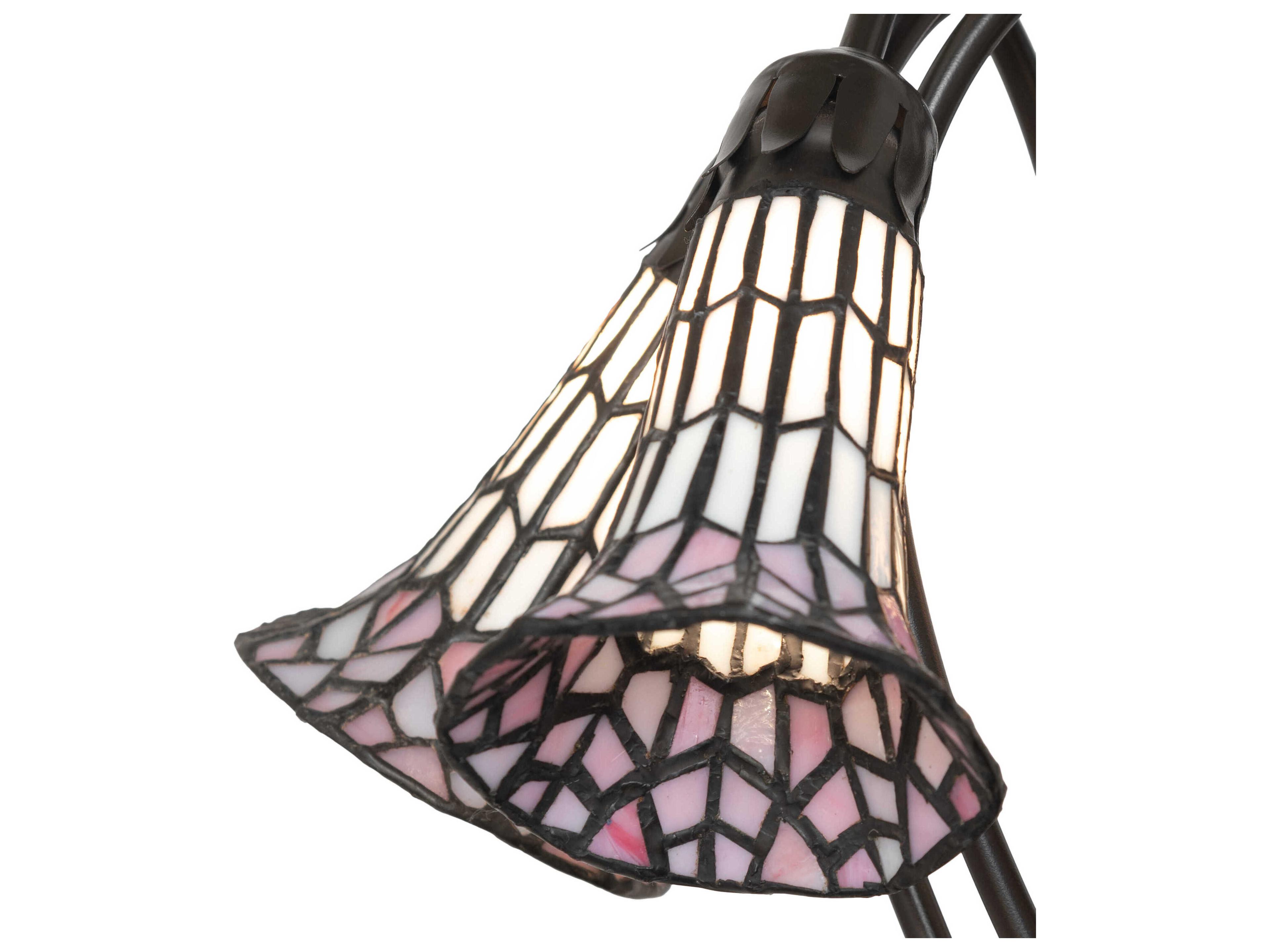 Meyda Stained Glass Pond Lily Mahogany Bronze Table Lamp