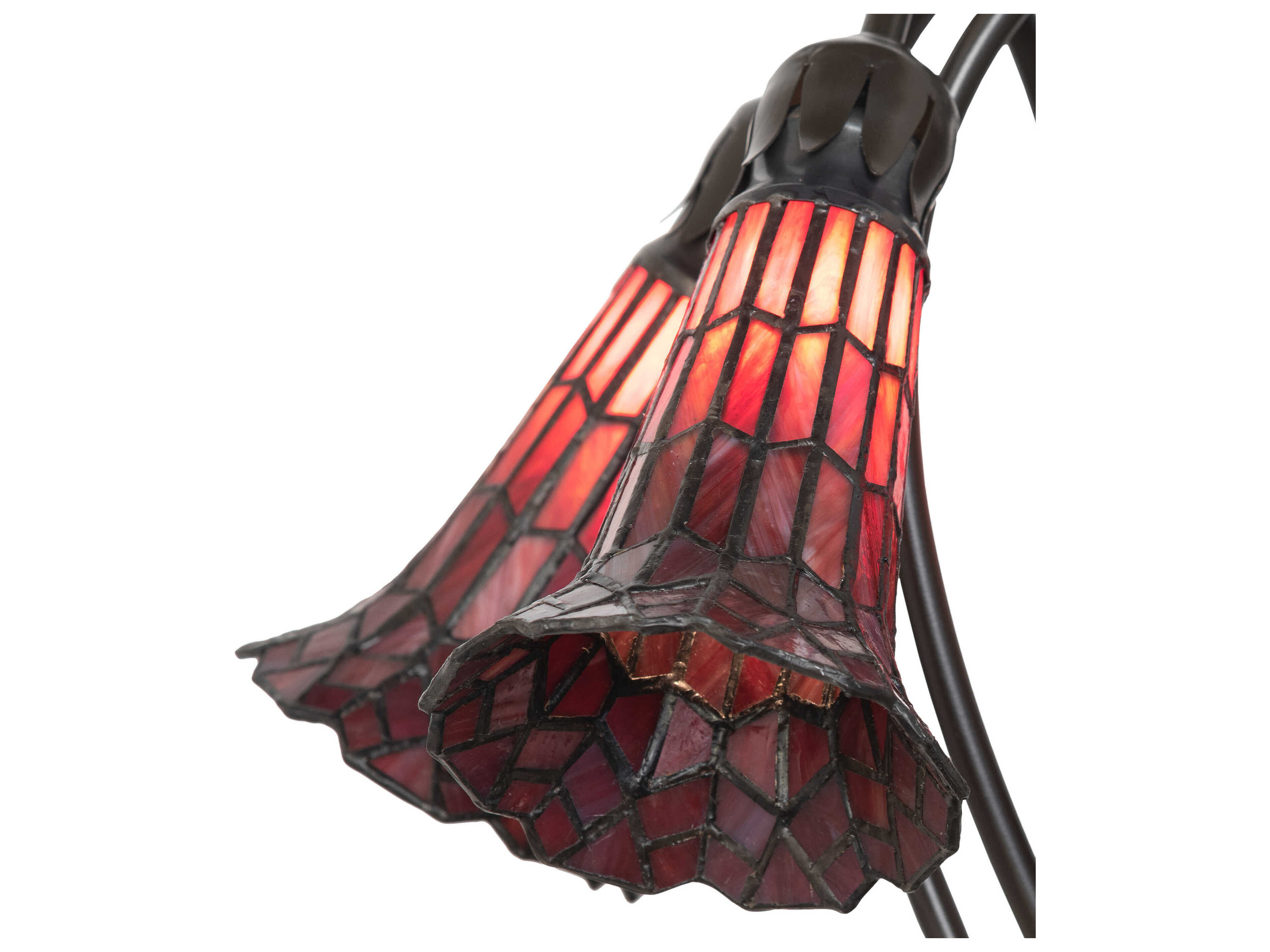 Meyda Stained Glass Pond Lily Mahogany Bronze Table Lamp