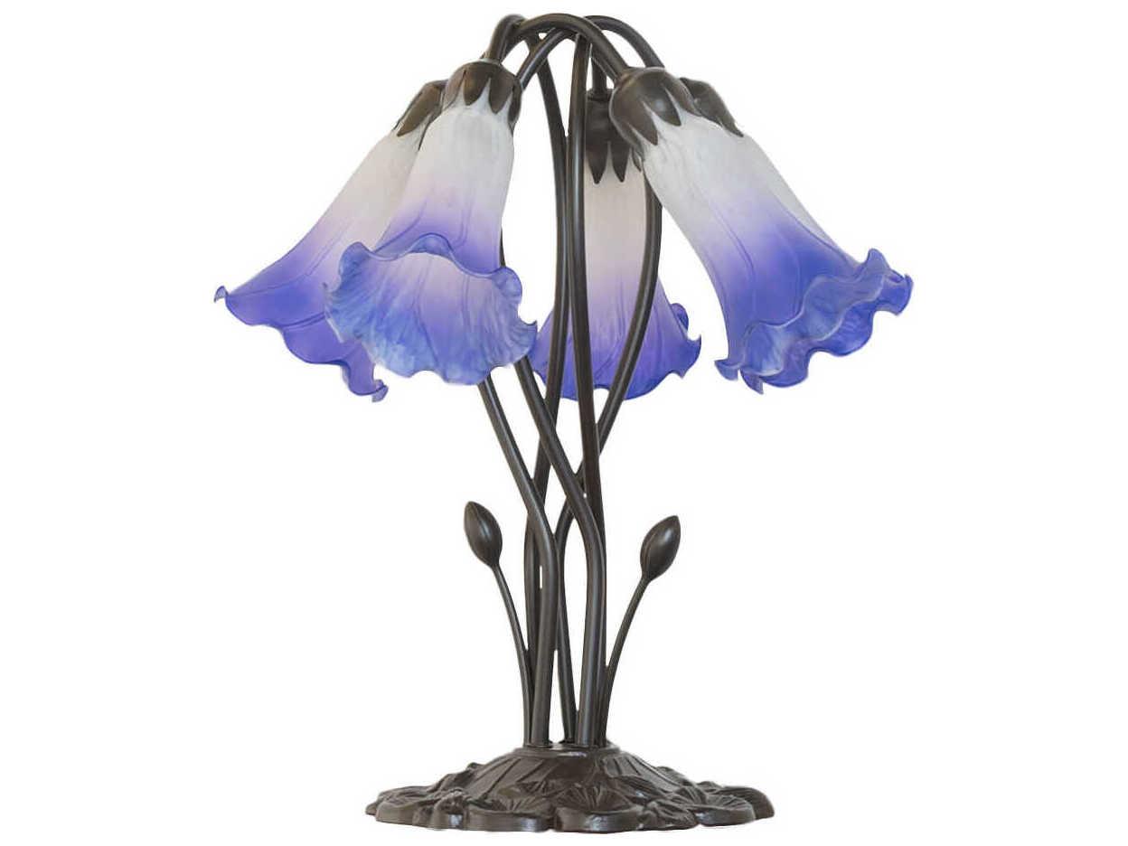 Meyda Pond Lily Mahogany Bronze Table Lamp