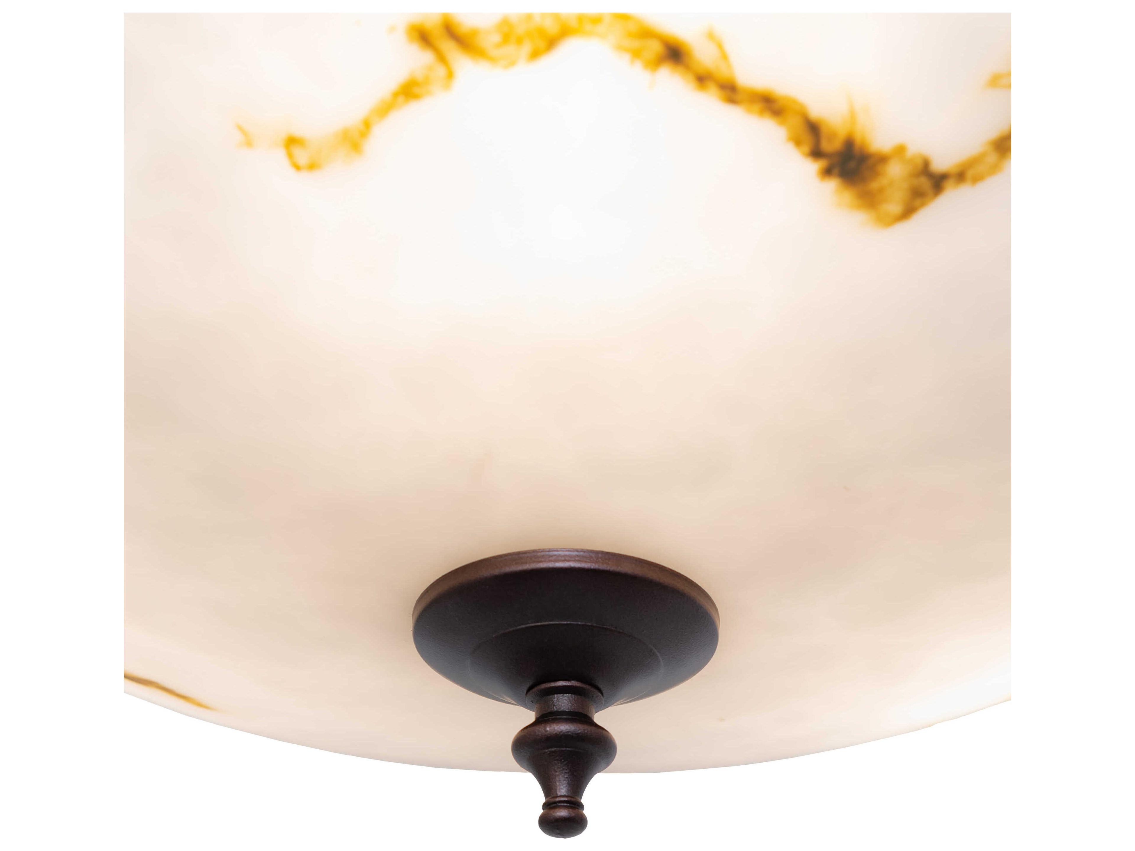 Meyda Corinth 3-Light Mahogany Bronze Semi Flush Mount