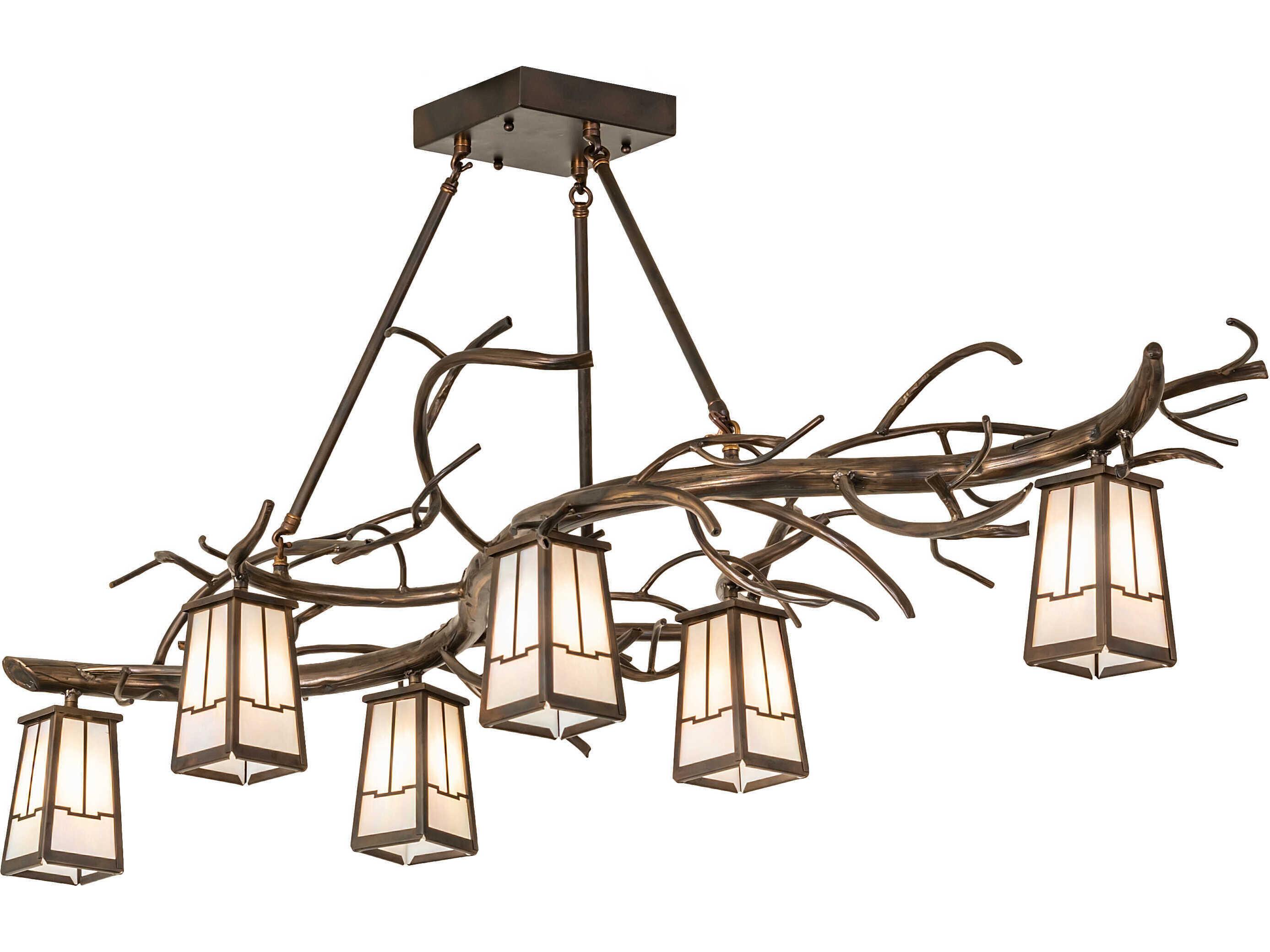 Meyda Winter Solstice 6-Light Antique Copper Island Pendant