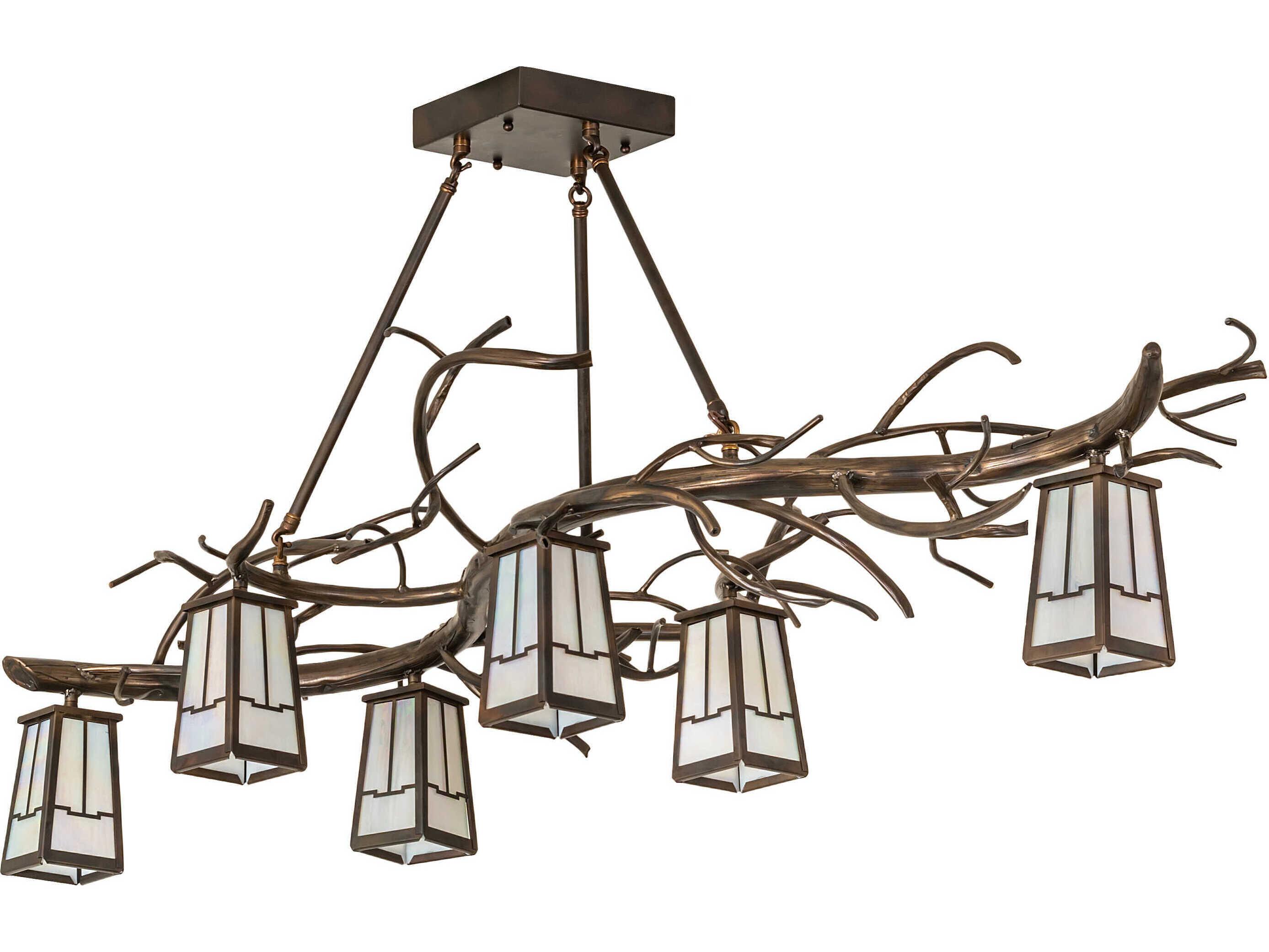 Meyda Winter Solstice 6-Light Antique Copper Island Pendant