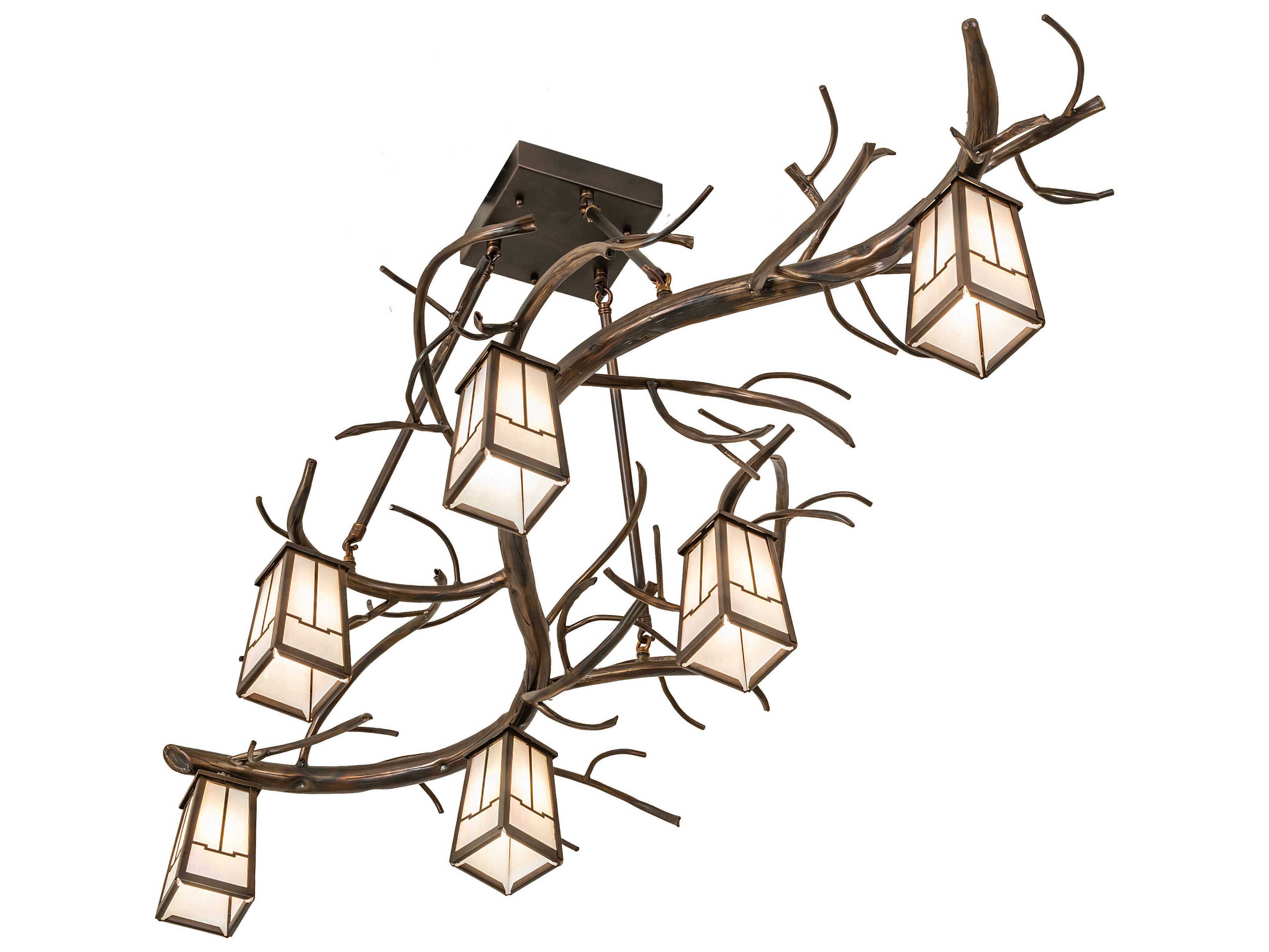 Meyda Winter Solstice 6-Light Antique Copper Island Pendant