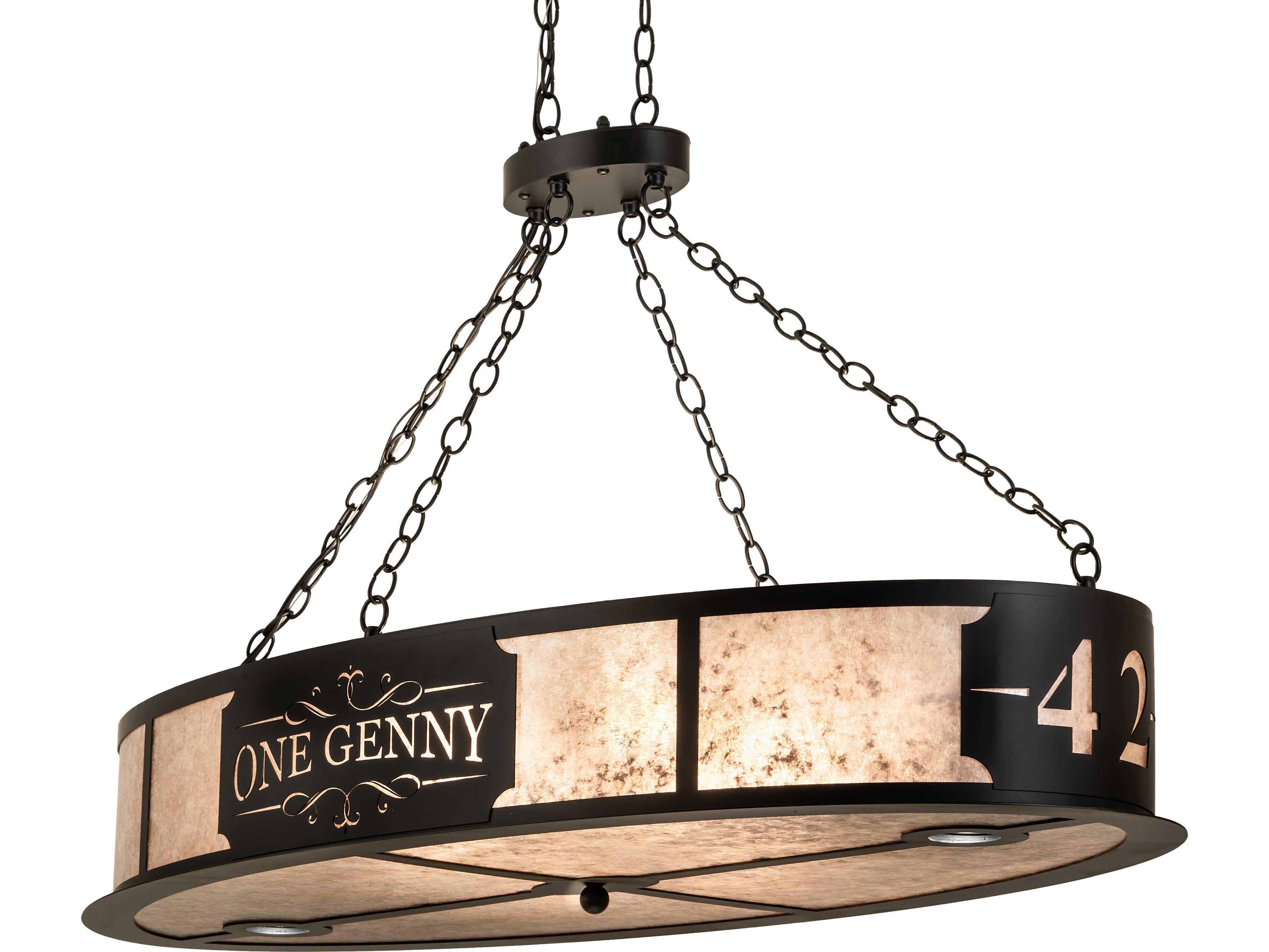 Meyda Personalized 6-Light Silver Mica Black Linear Island Pendant