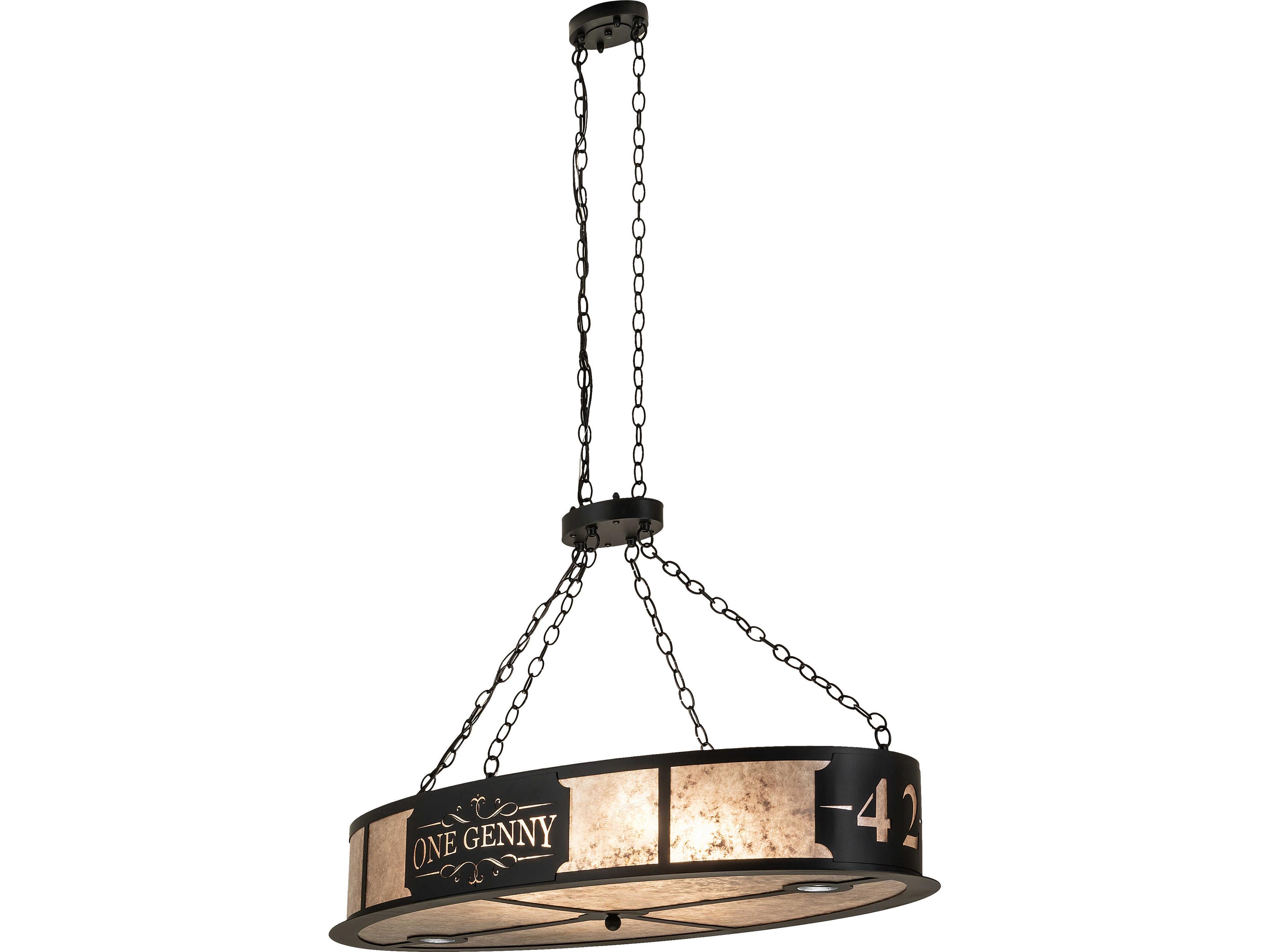 Meyda Personalized 6-Light Silver Mica Black Linear Island Pendant