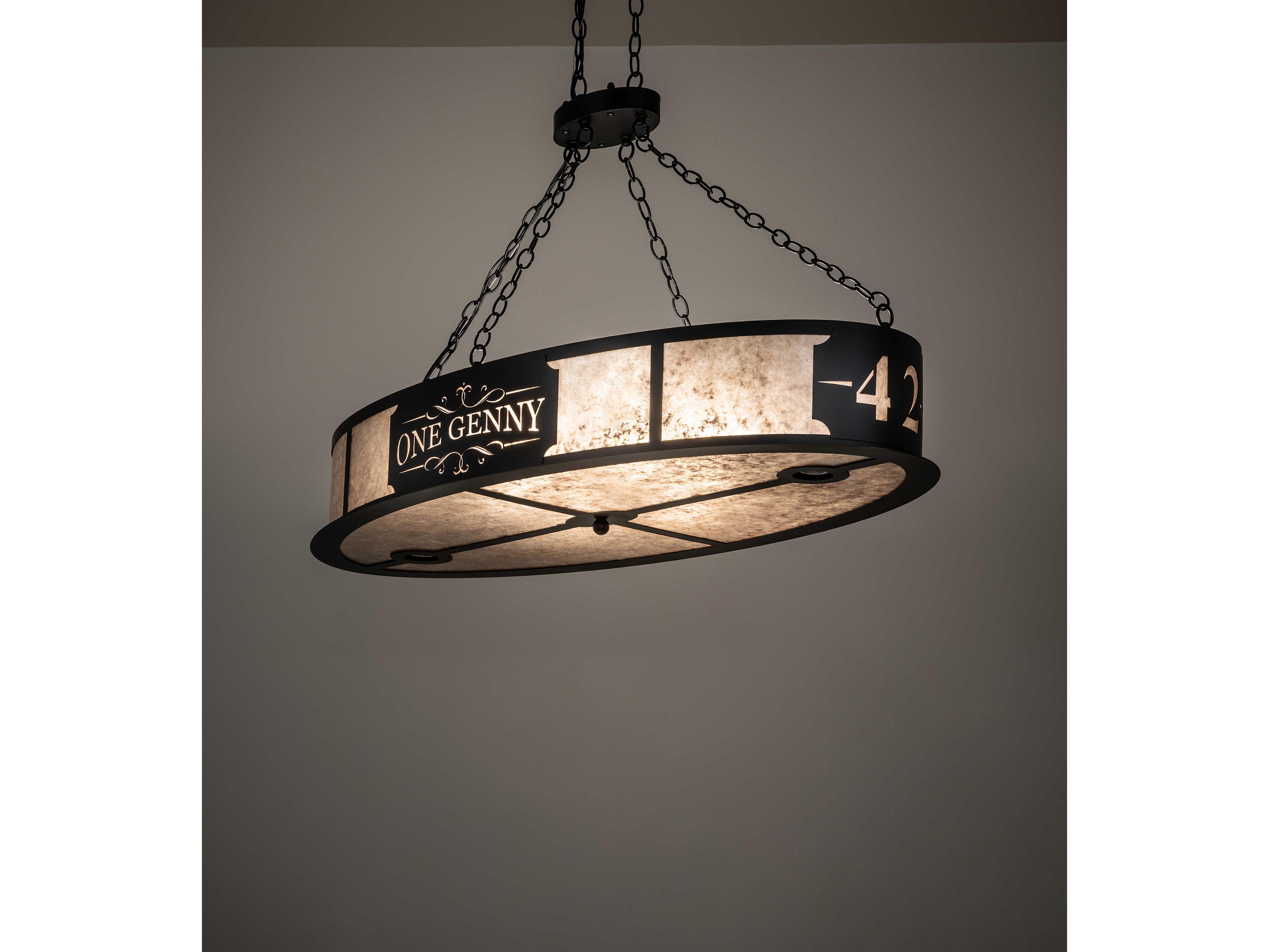 Meyda Personalized 6-Light Silver Mica Black Linear Island Pendant