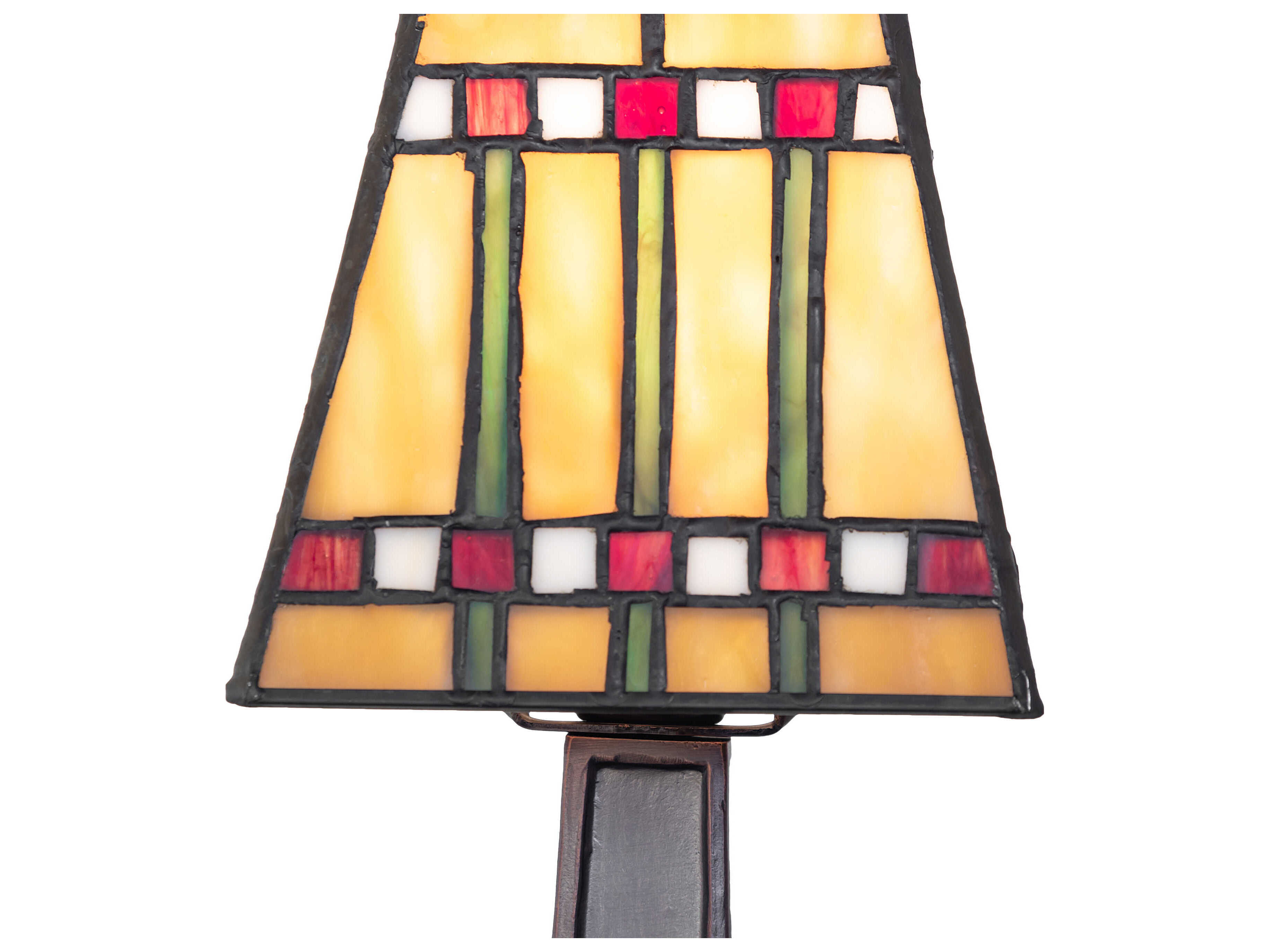 Meyda Prairie Corn Mahogany Bronze Ruby Green Beige Glass Table Lamp