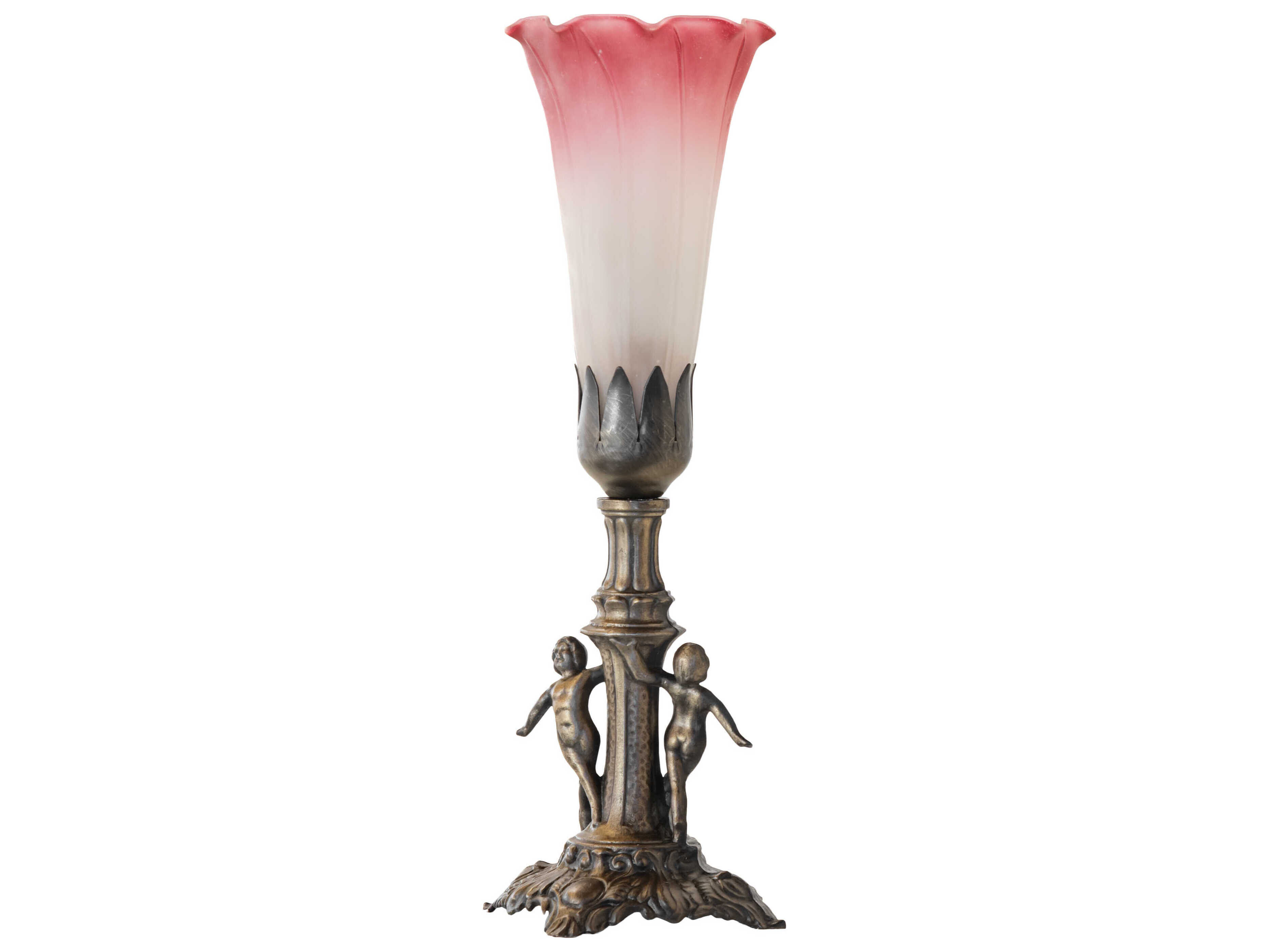 Meyda Pond Lily Antique Brass Table Lamp