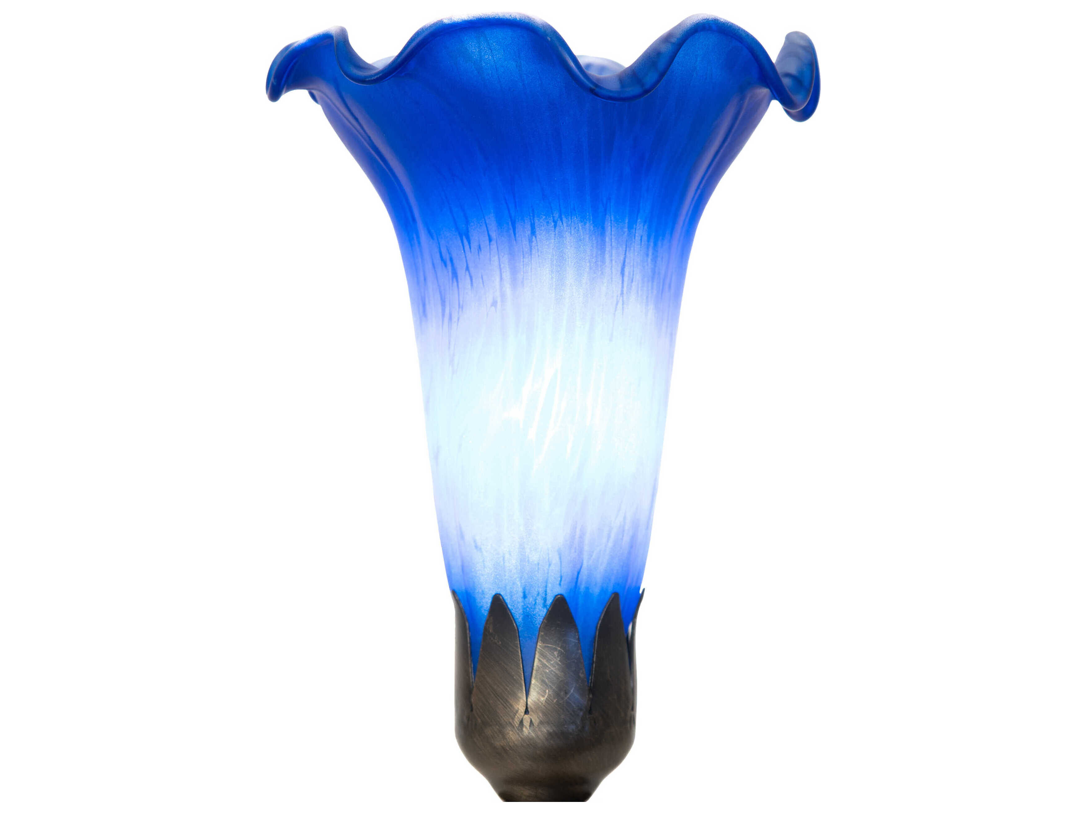 Meyda Pond Lily Antique Brass Table Lamp