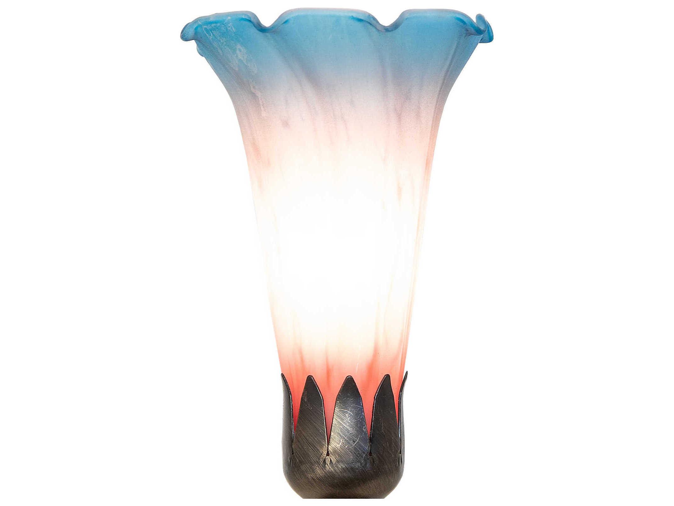 Meyda Pond Lily Antique Brass Table Lamp