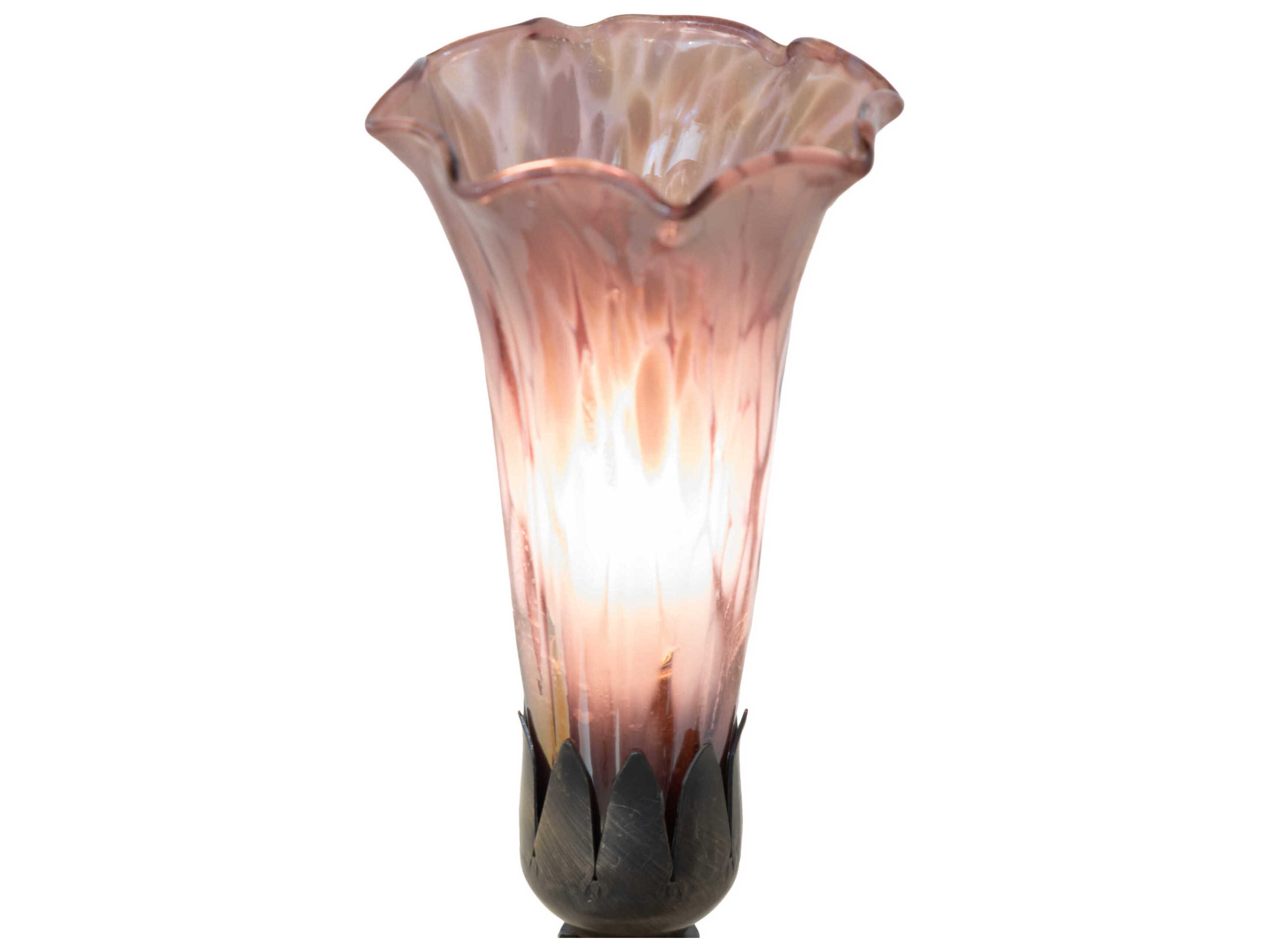 Meyda Pond Lily Antique Brass Table Lamp