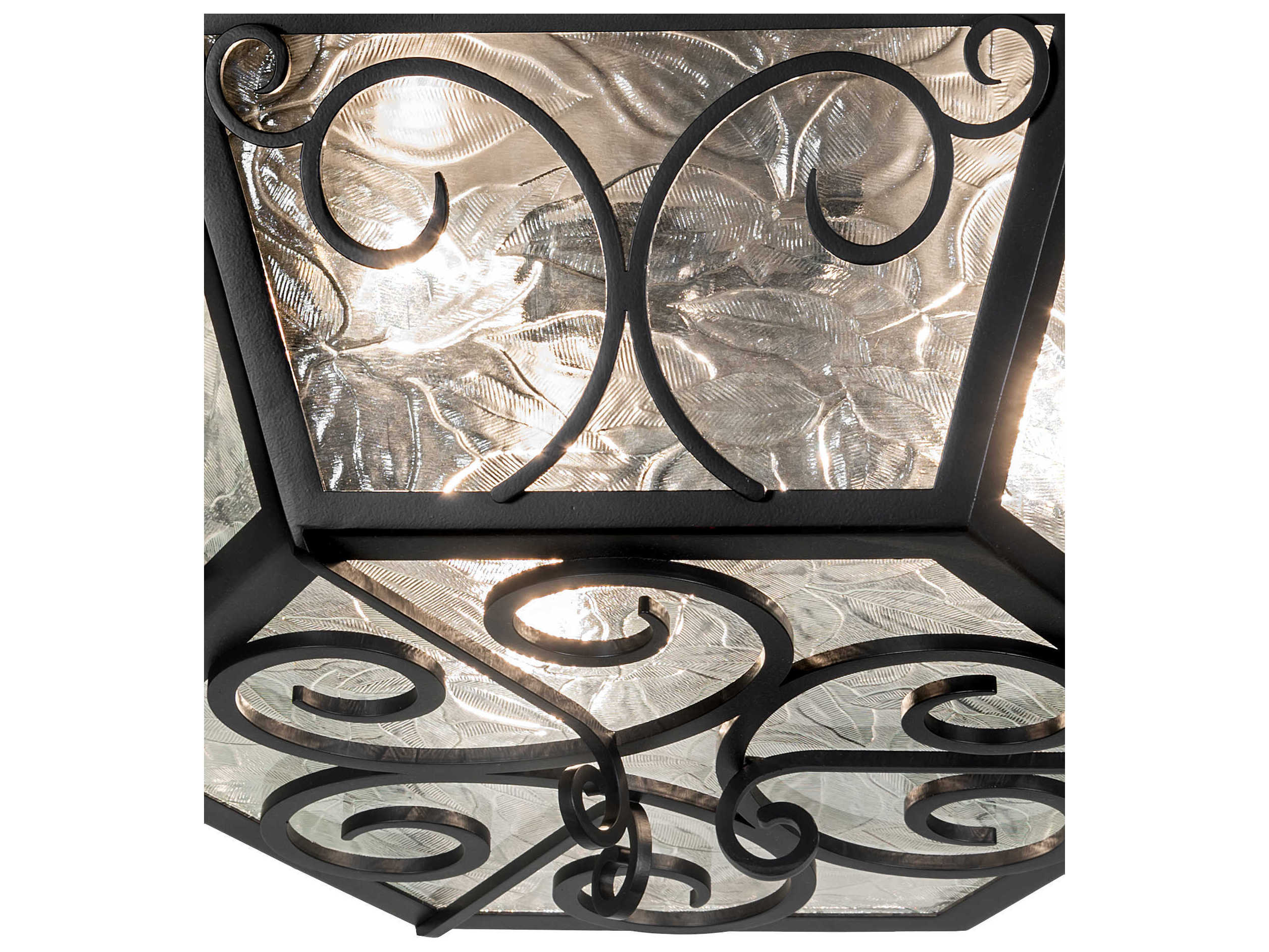 Meyda Camilla 3-Light Blackwash Glass Flush Mount