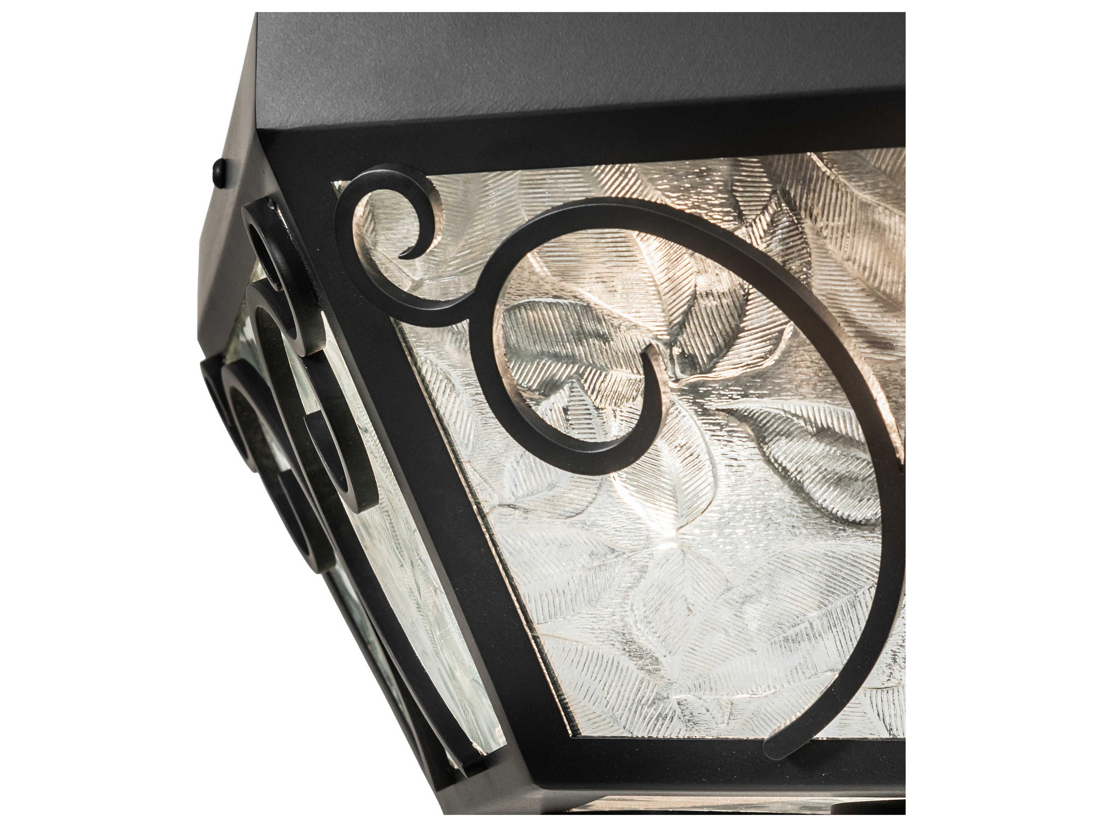 Meyda Camilla 3-Light Blackwash Glass Flush Mount