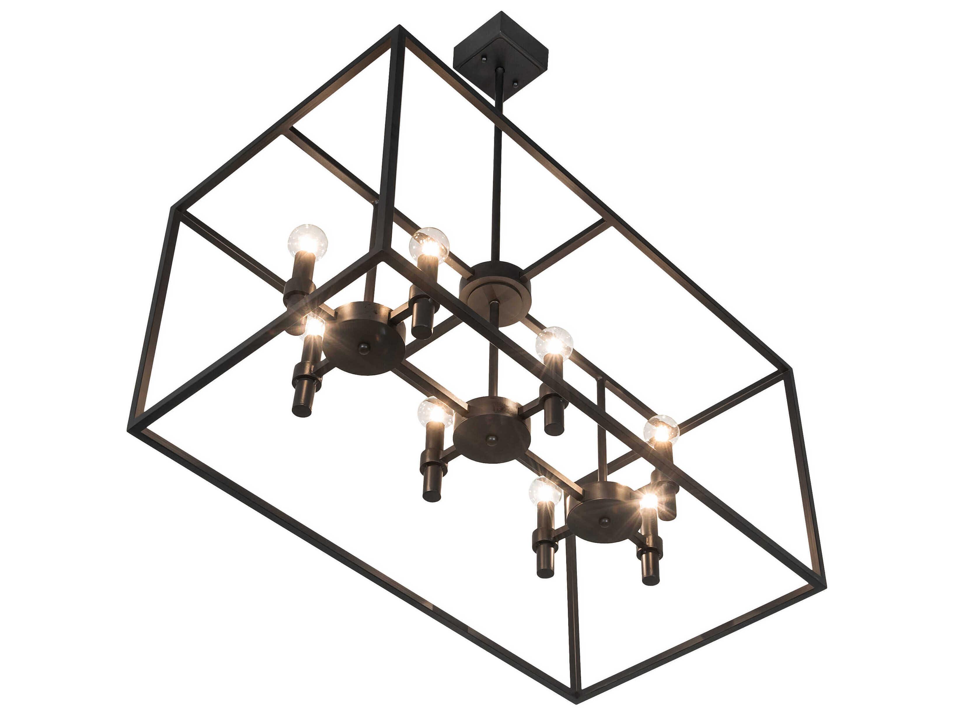Meyda Kitzi 8-Light Solar Black Island Pendant