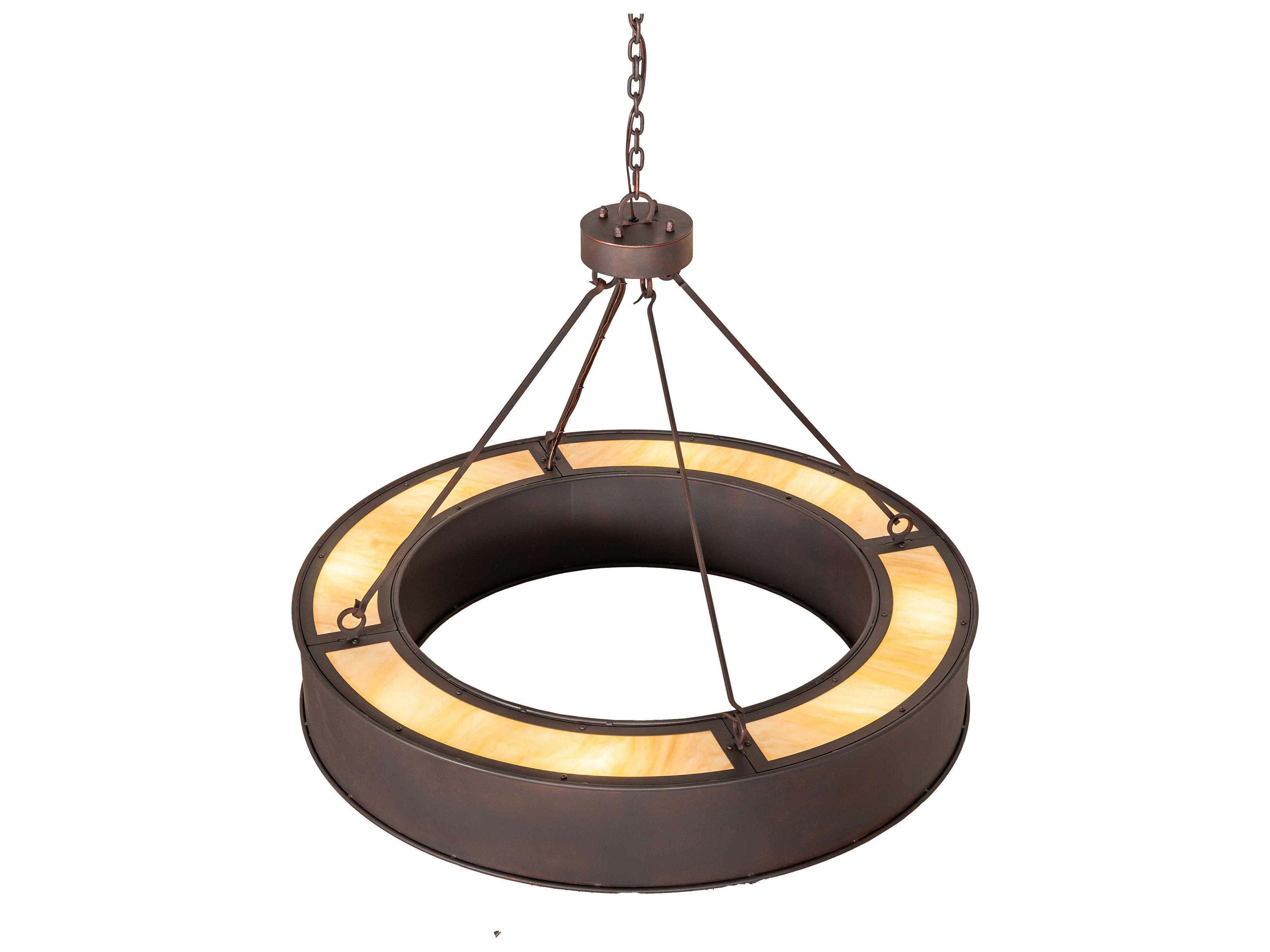 Meyda Loxley 8-Light Copper Metallic Black Cherry Outdoor Hanging Light