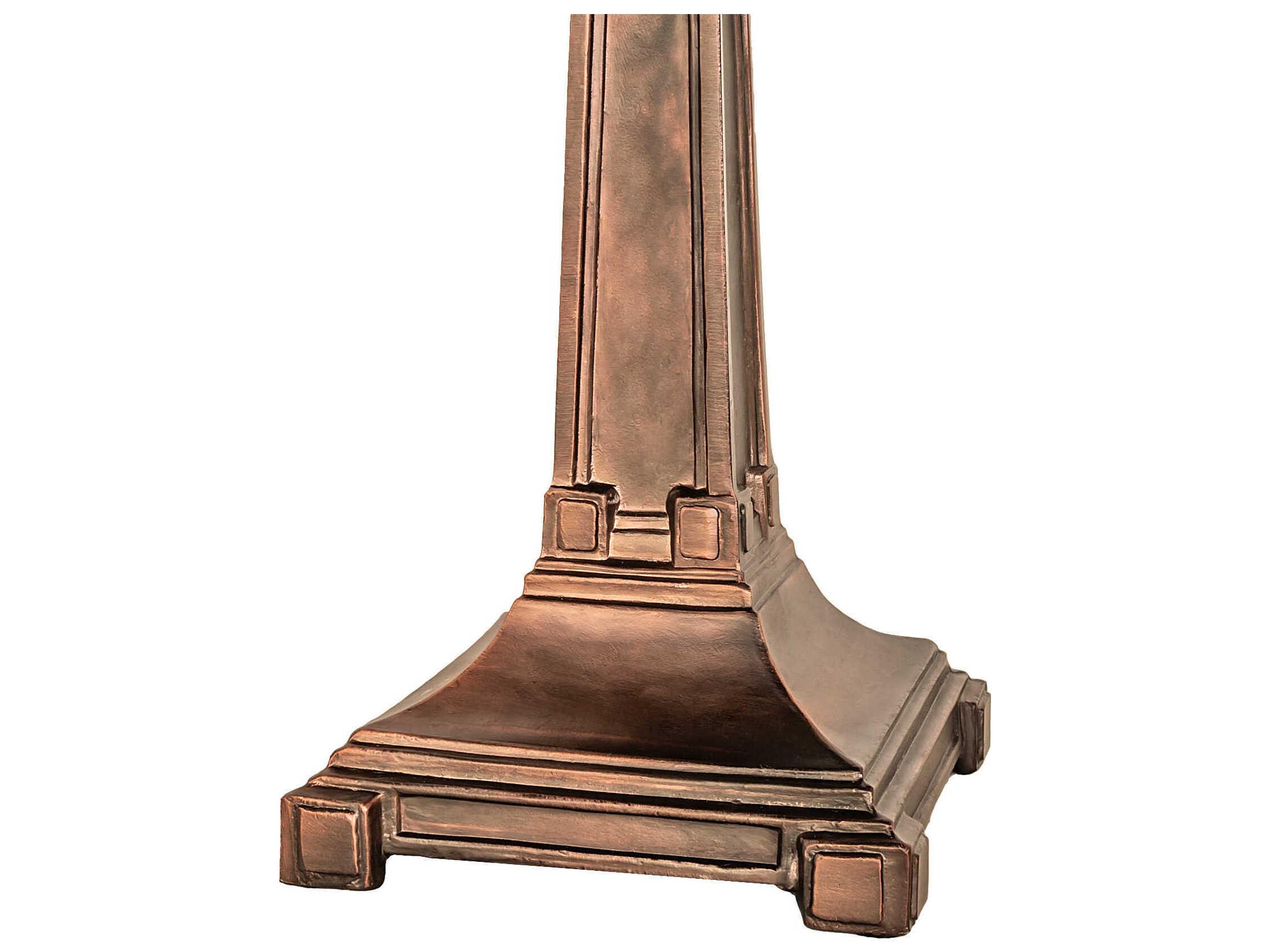 Meyda Valencia Mahogany Bronze Green Blue Beige Glass Table Lamp