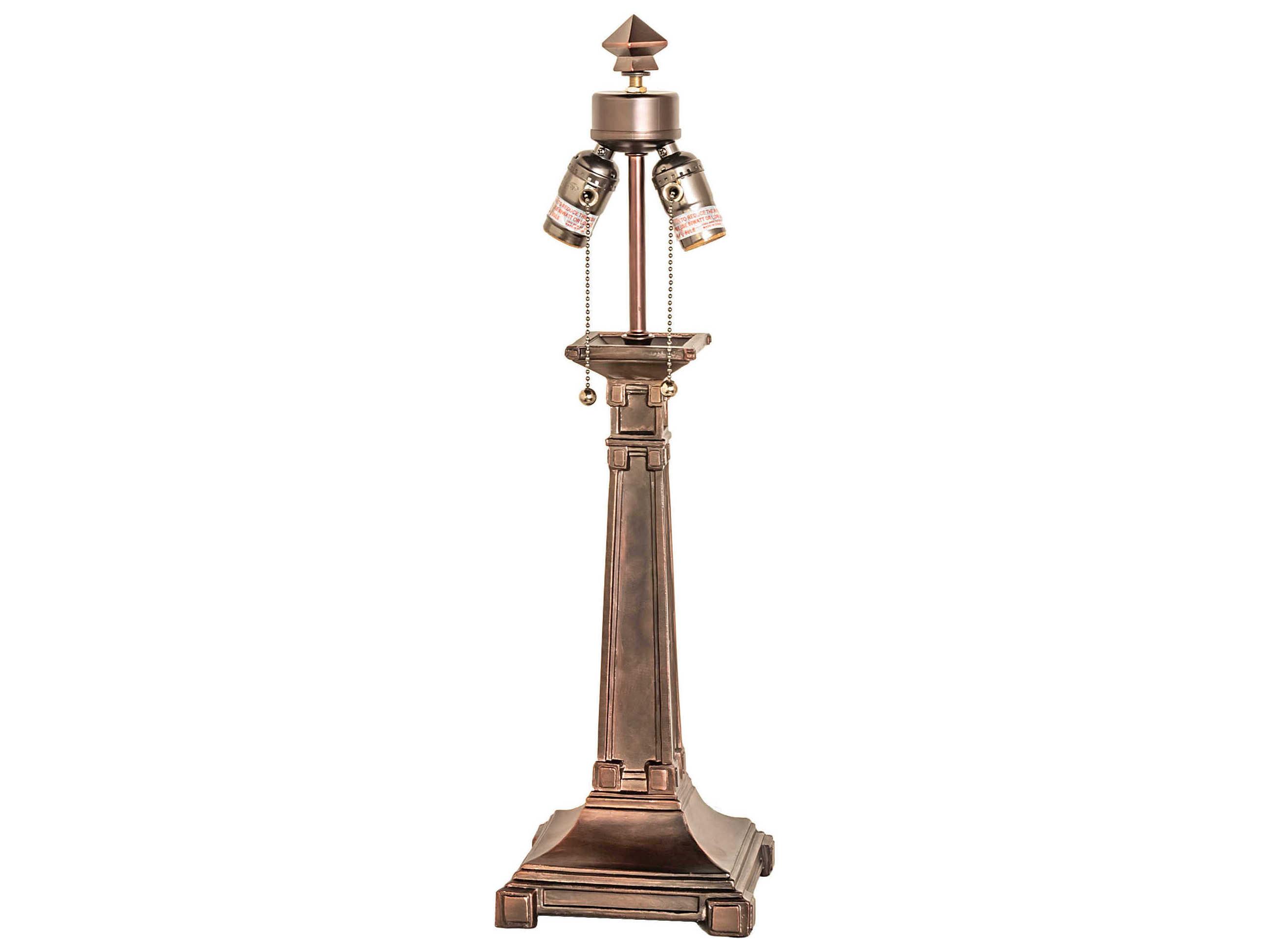 Meyda Valencia Mahogany Bronze Green Blue Beige Glass Table Lamp