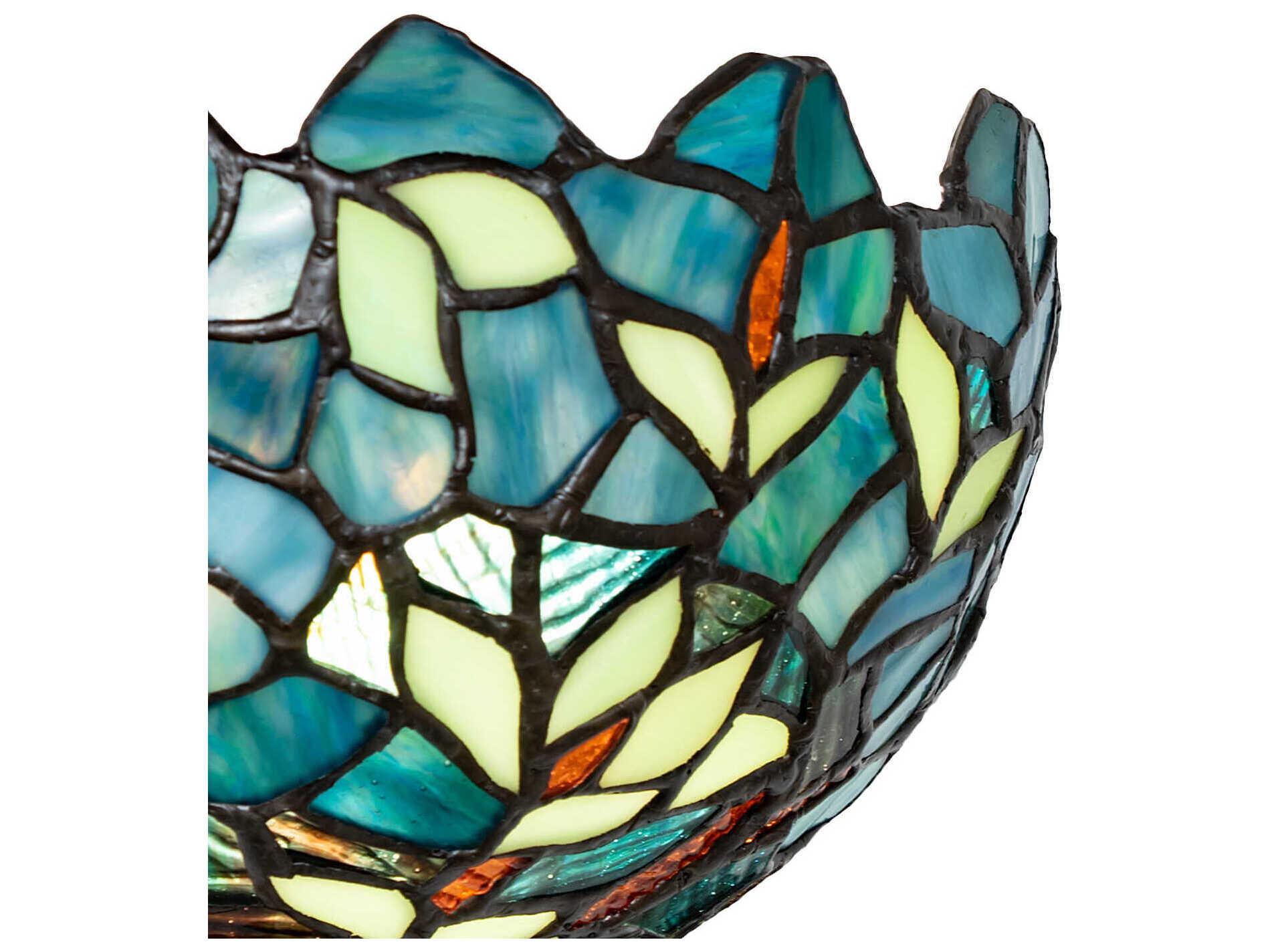 Meyda Nightfall Wisteria 1-Light Mahogany Bronze Glass Tiffany Wall Sconce