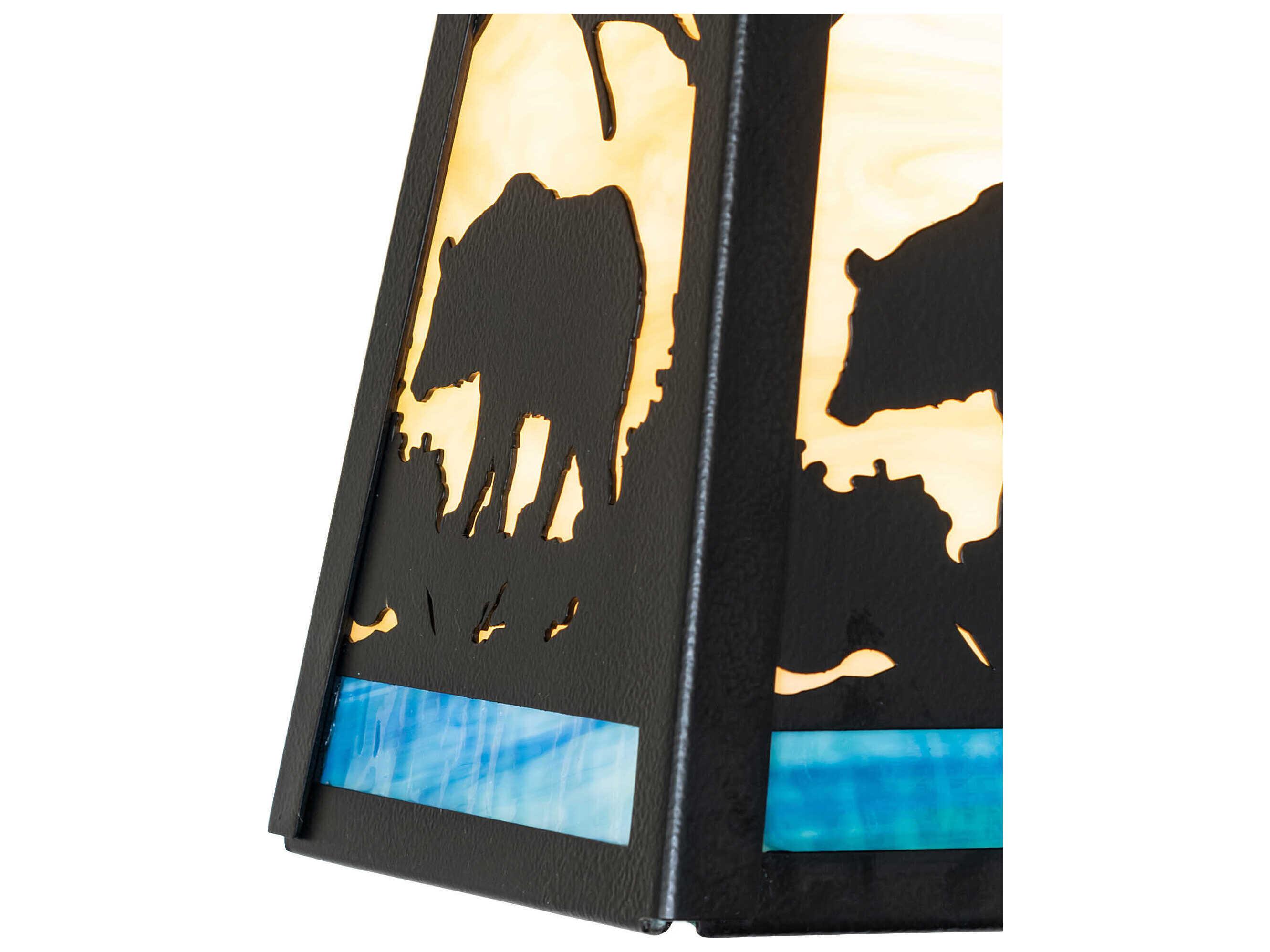 Meyda Bear At Dawn 1-Light Black Satin Wrought Iron Mini Pendant