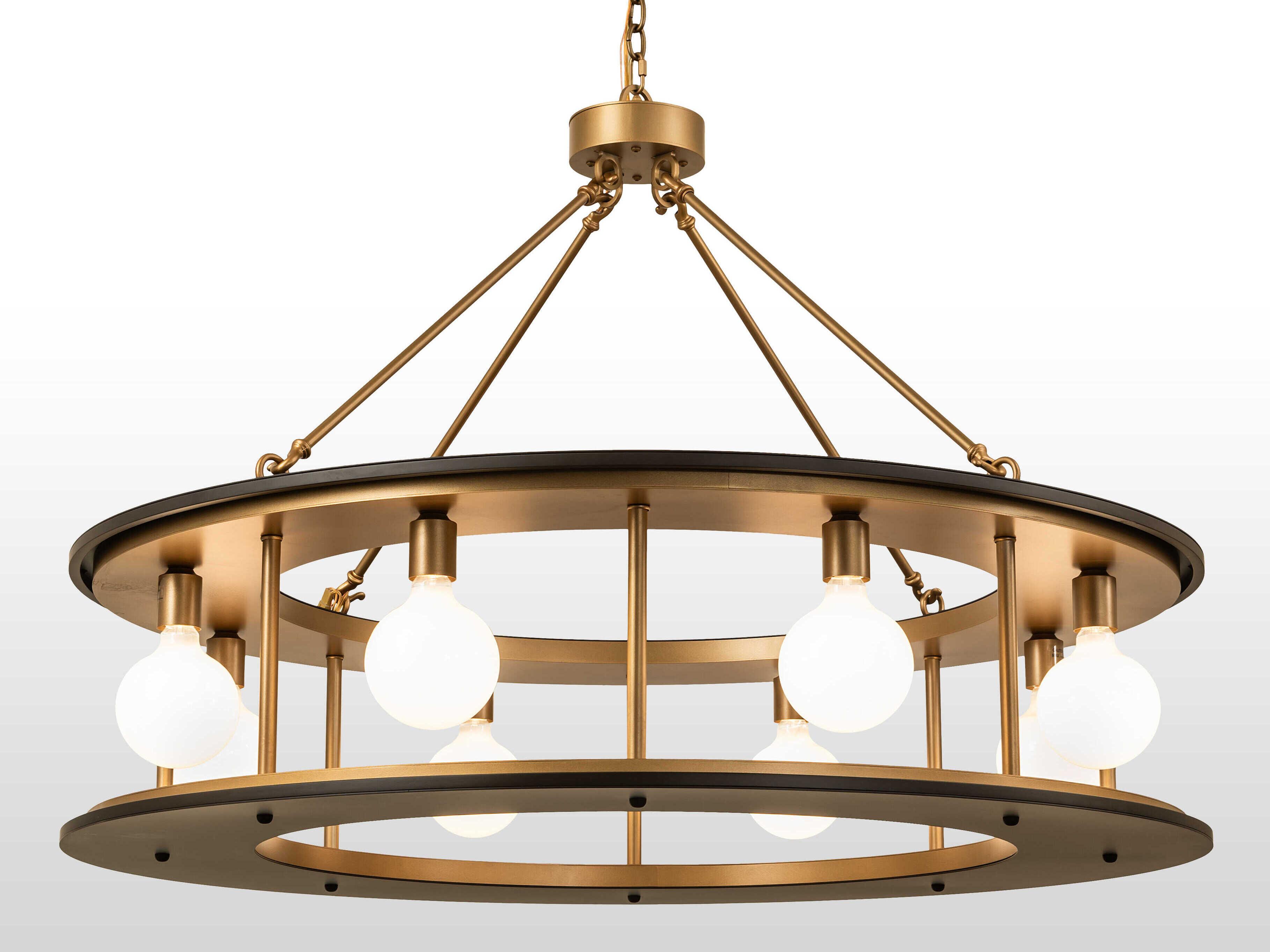 Meyda Reginald 8-Light Gold Metallic Oil Rubbed Bronze Pendant