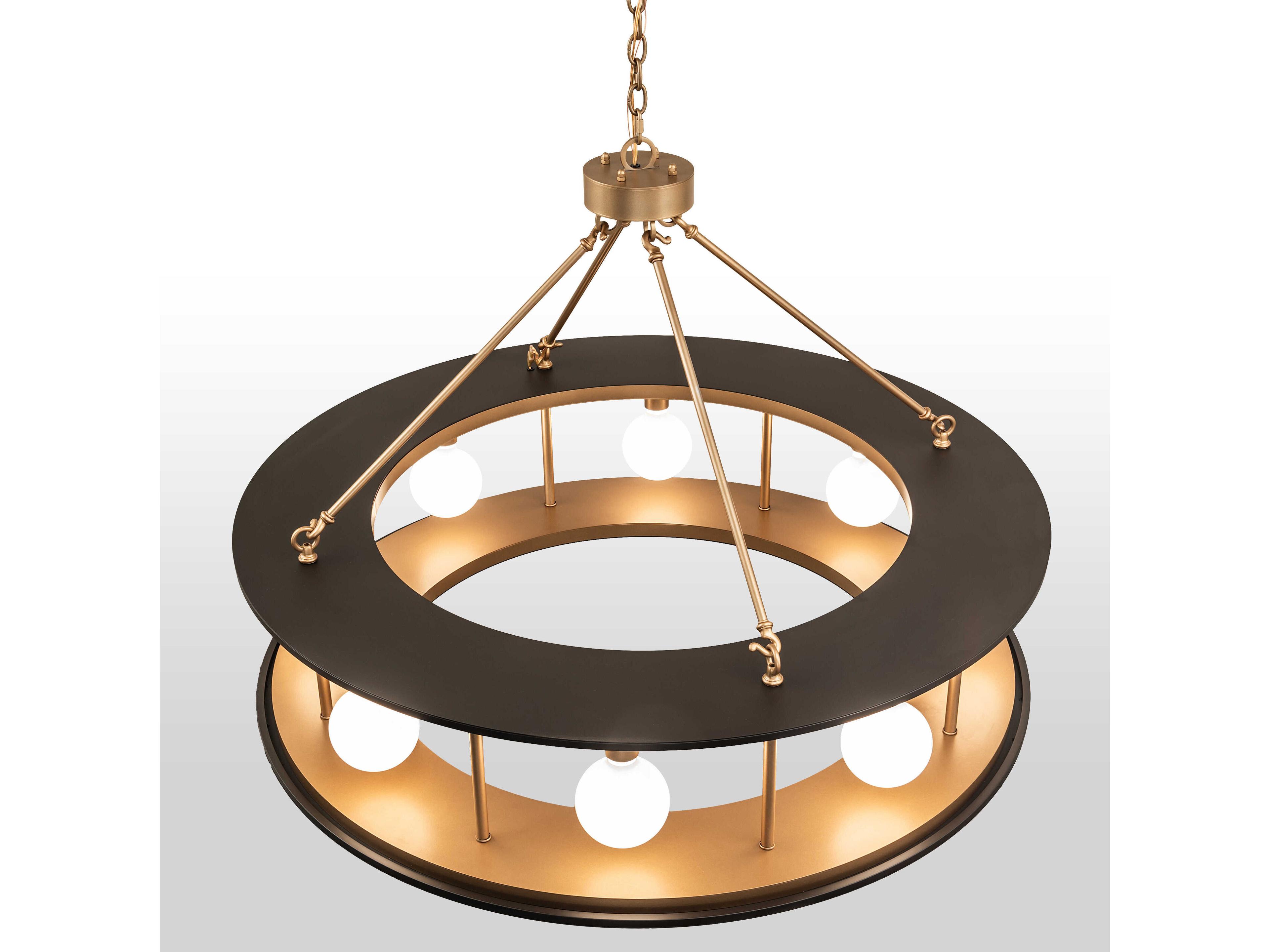 Meyda Reginald 8-Light Gold Metallic Oil Rubbed Bronze Pendant