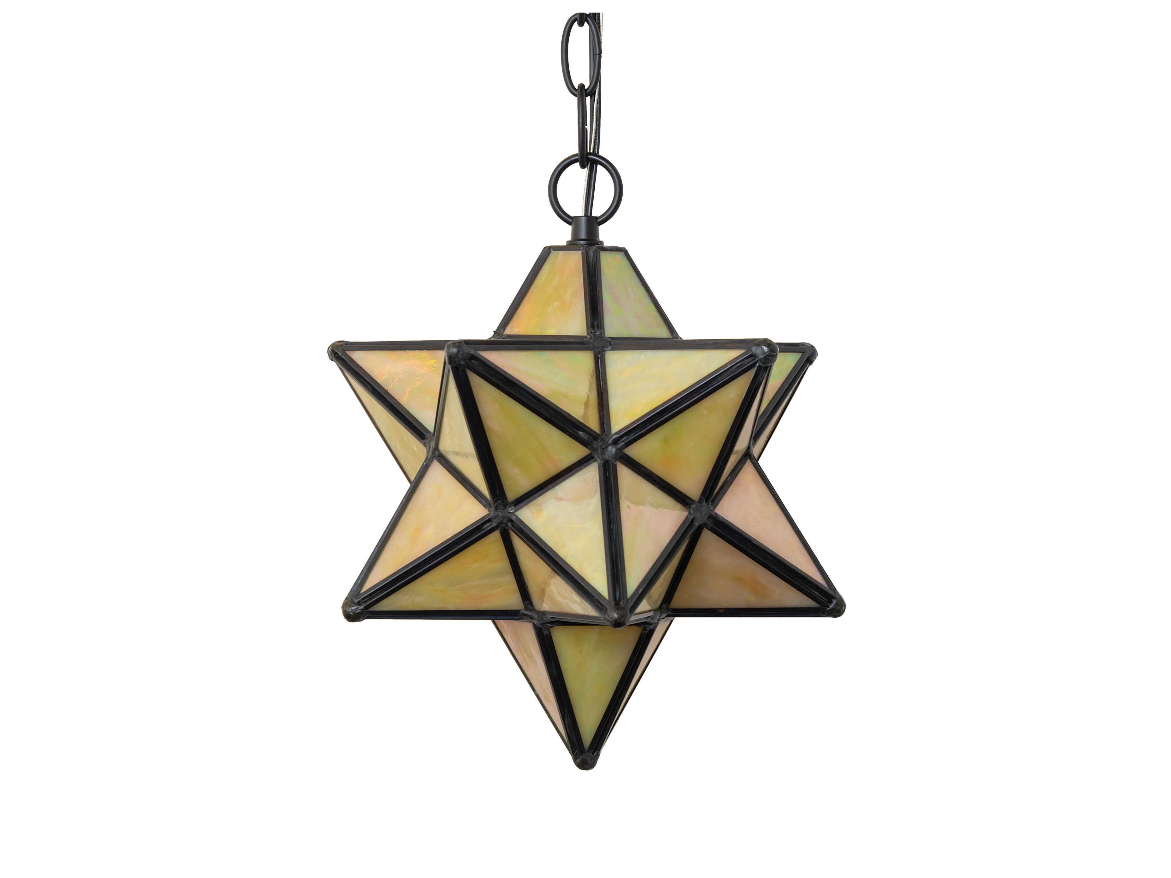 Meyda Moravian Star 1-Light Solar Black Glass Mini Pendant