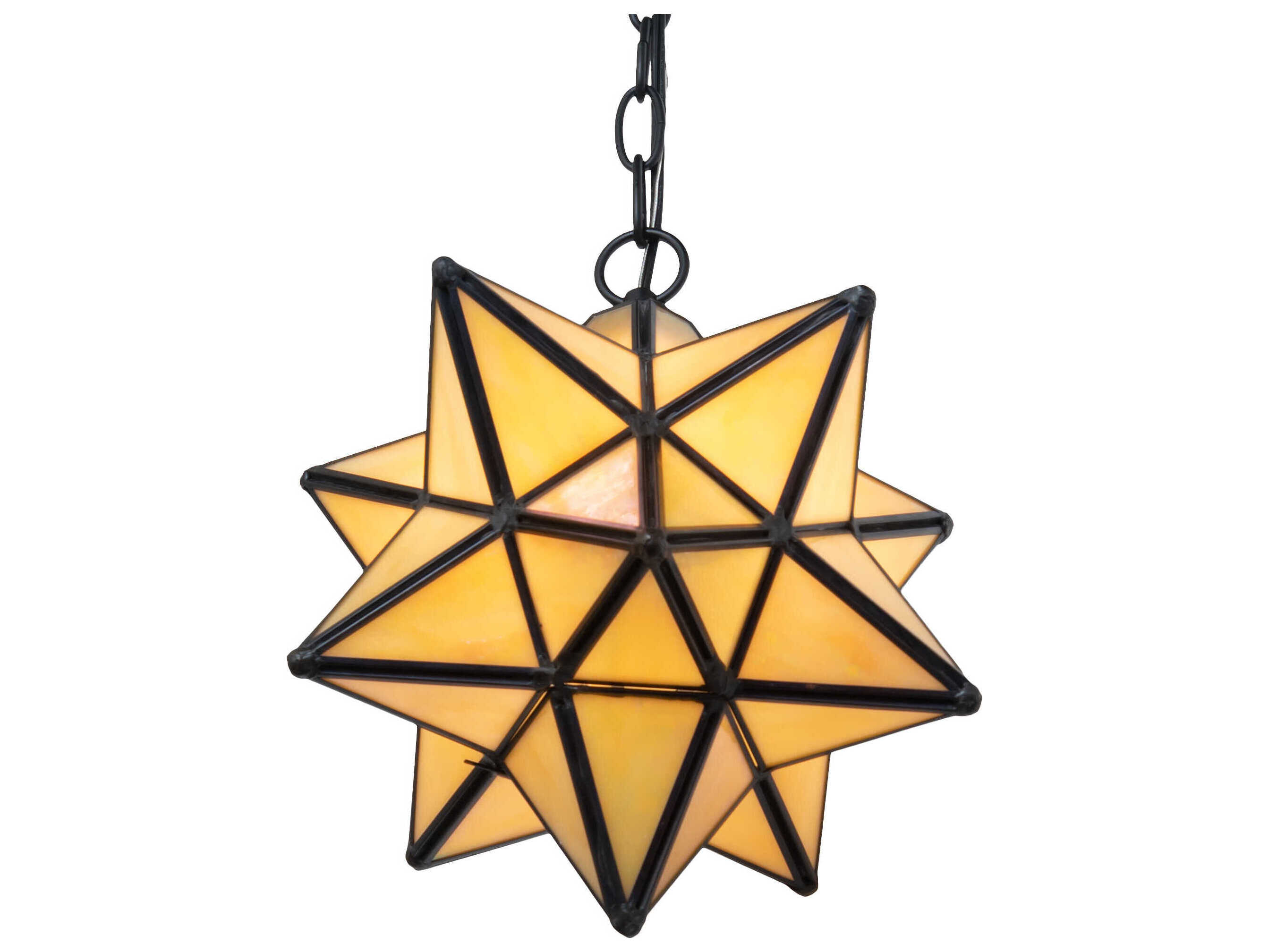 Meyda Moravian Star 1-Light Solar Black Glass Mini Pendant