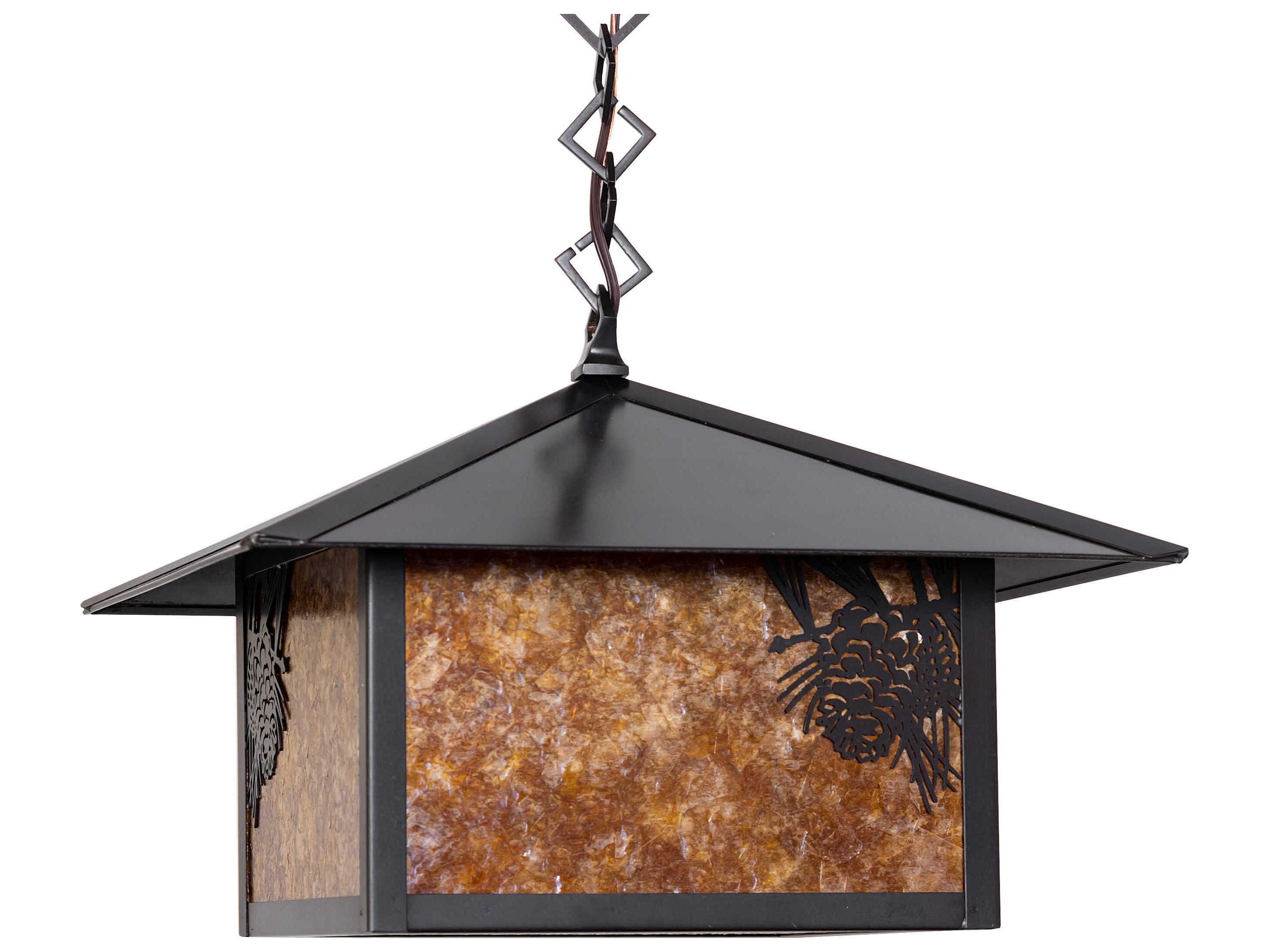 Meyda Seneca Winter Pine Craftsman Brown Pendant