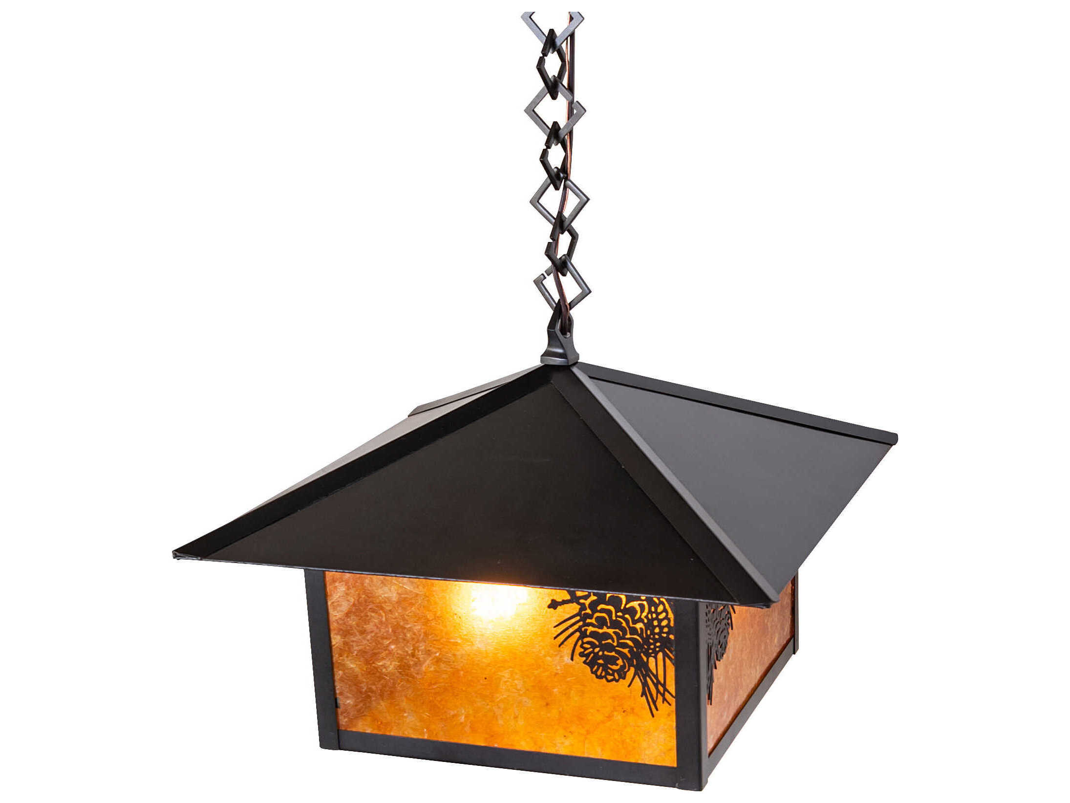 Meyda Seneca Winter Pine Craftsman Brown Pendant