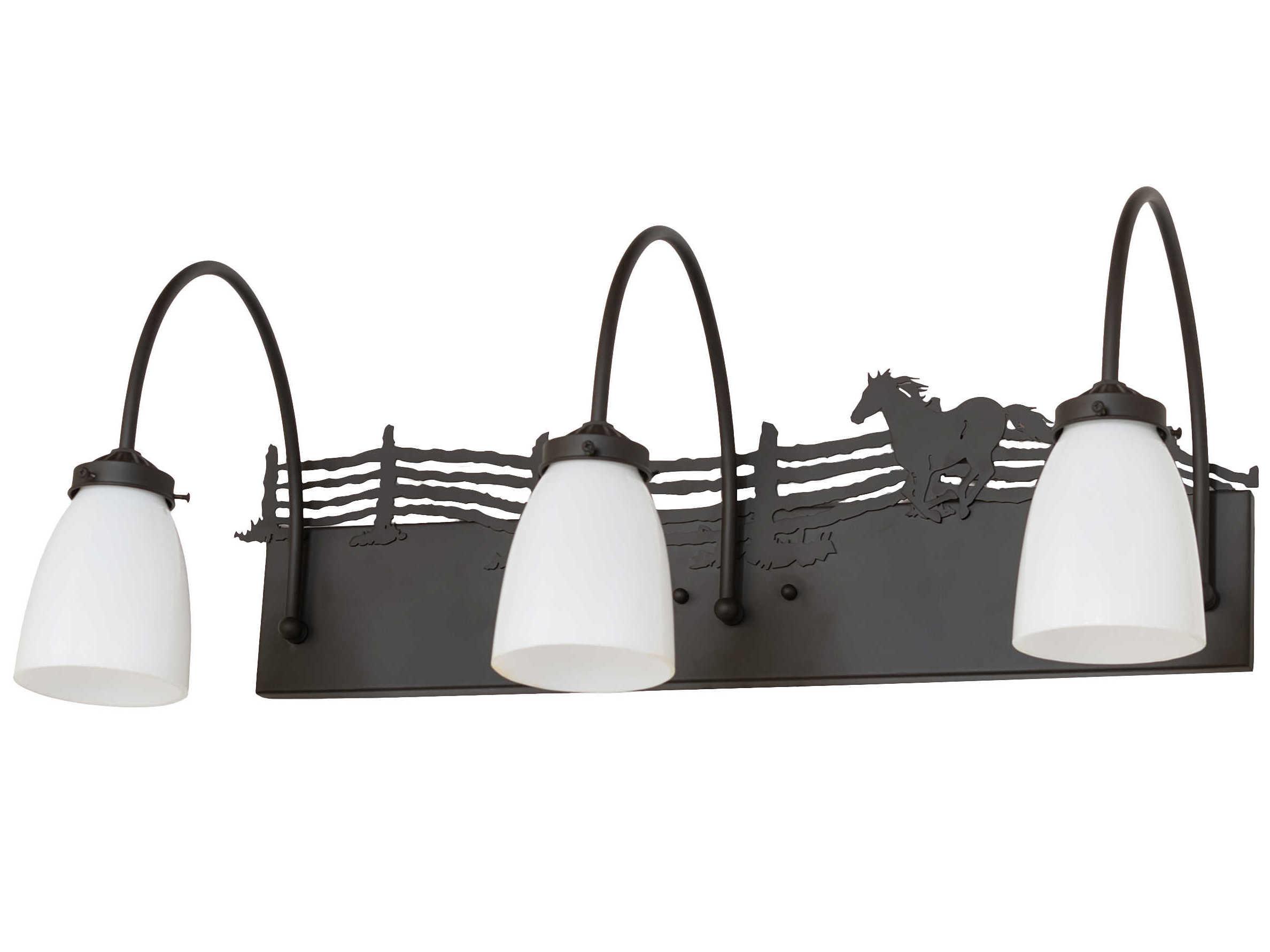 Meyda Running Horse 3-Light Oil Rubbed Bronze Vanity Light