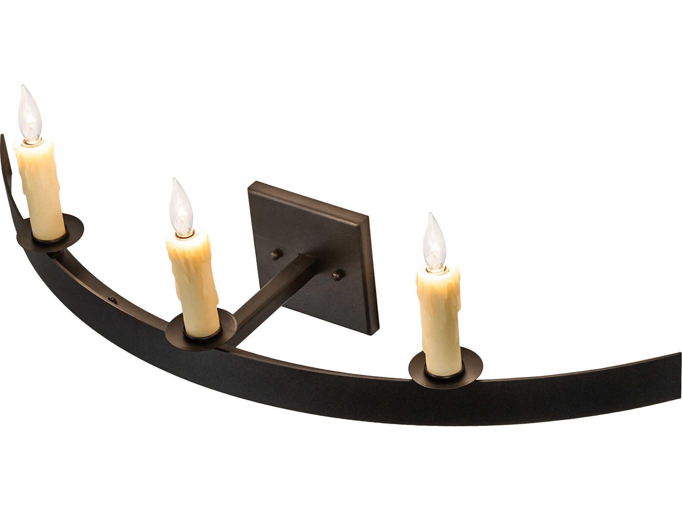 Meyda Lakeshore 3-Light Textured Black Vanity Light