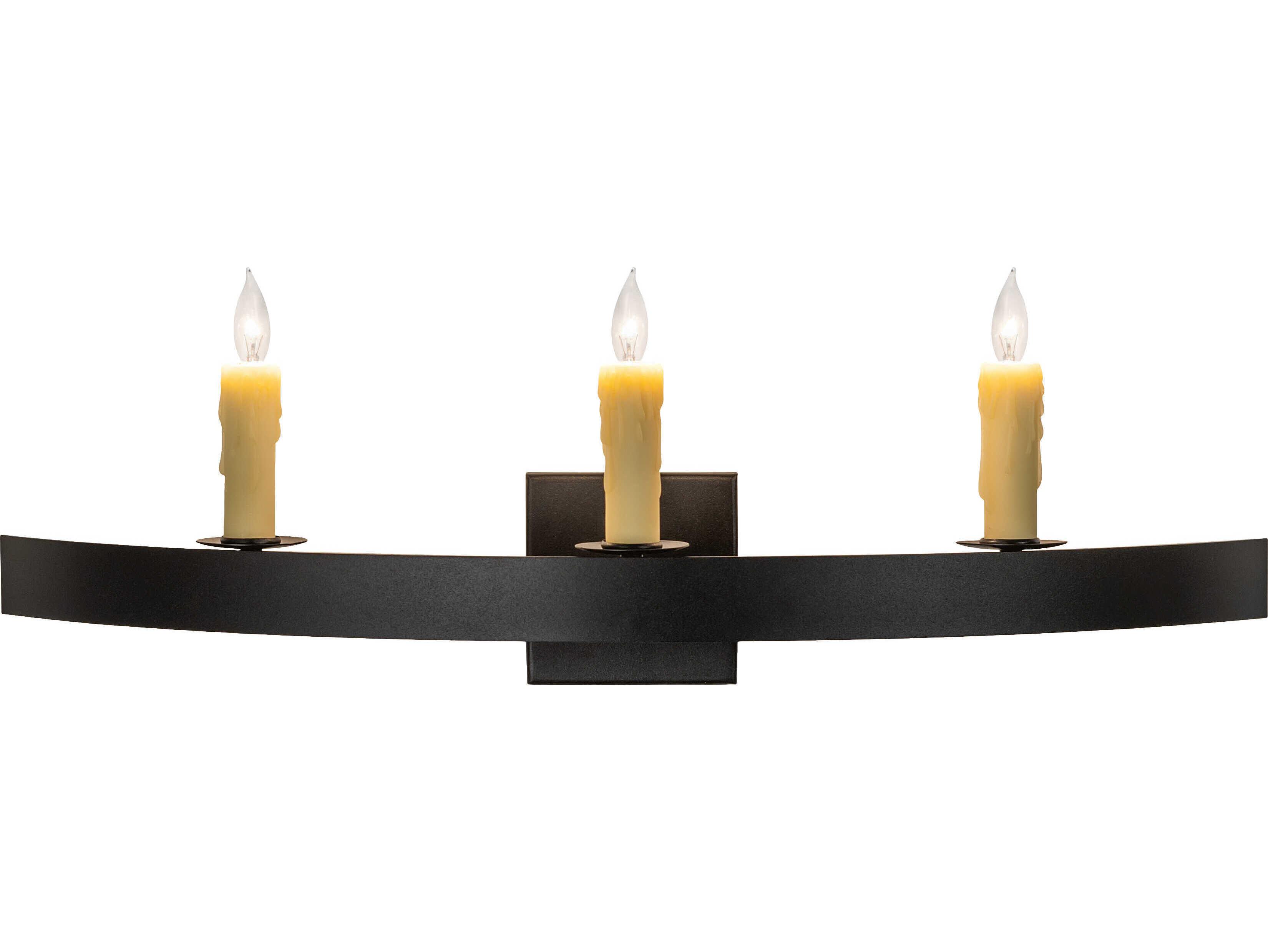 Meyda Lakeshore 3-Light Textured Black Vanity Light