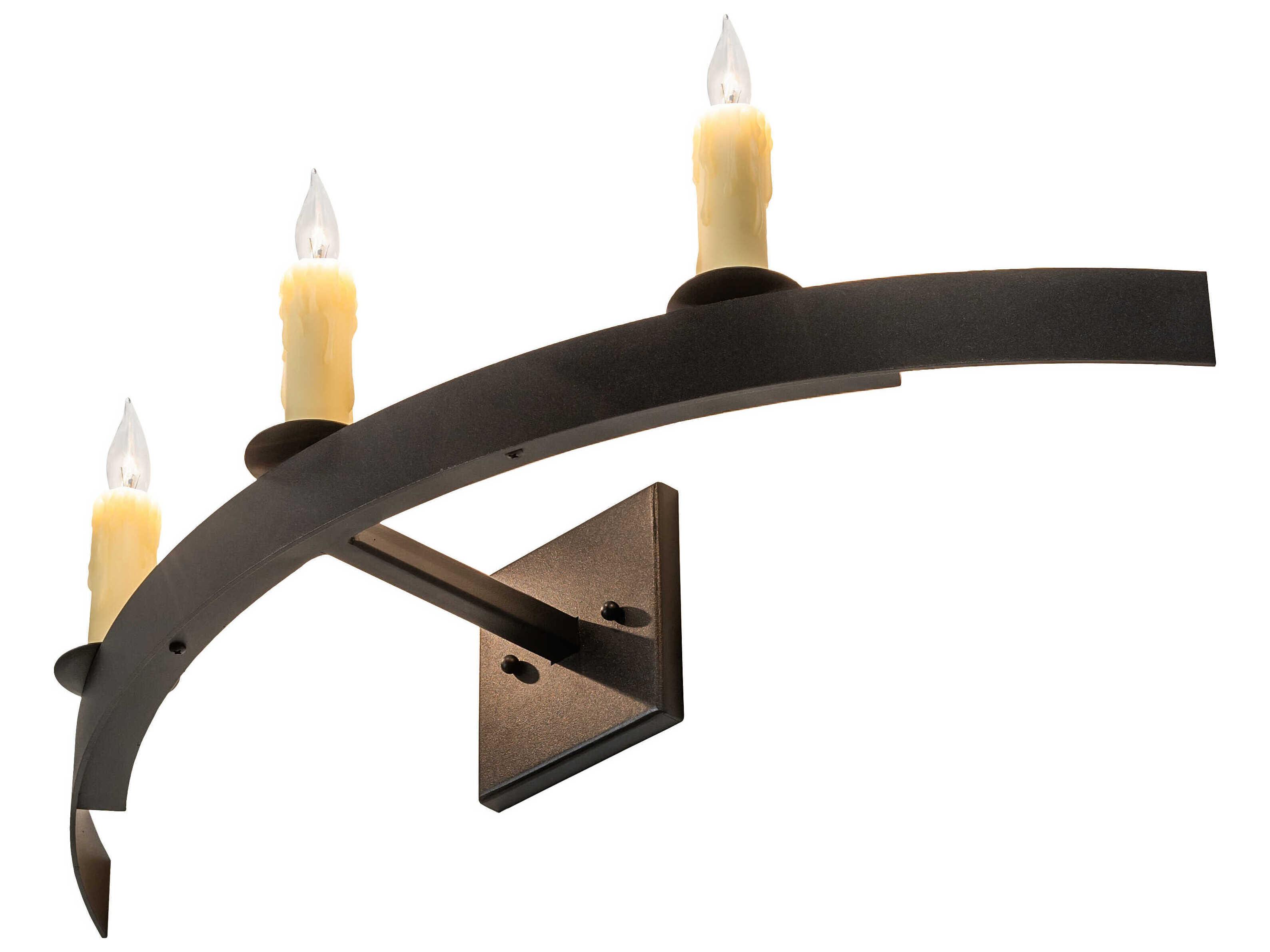 Meyda Lakeshore 3-Light Textured Black Vanity Light