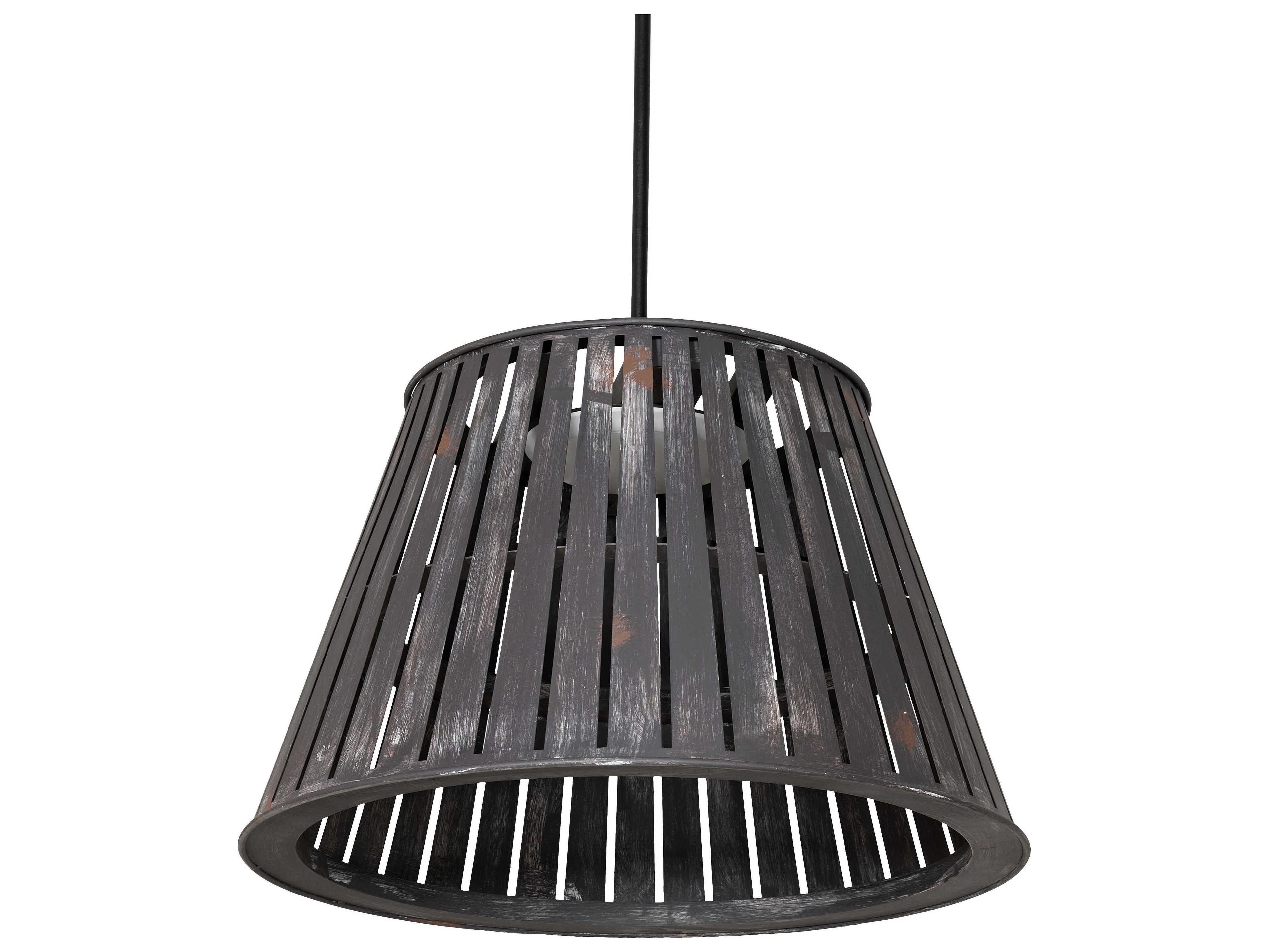 Meyda Peach Basket Weathered Wicker Gray Drum Pendant