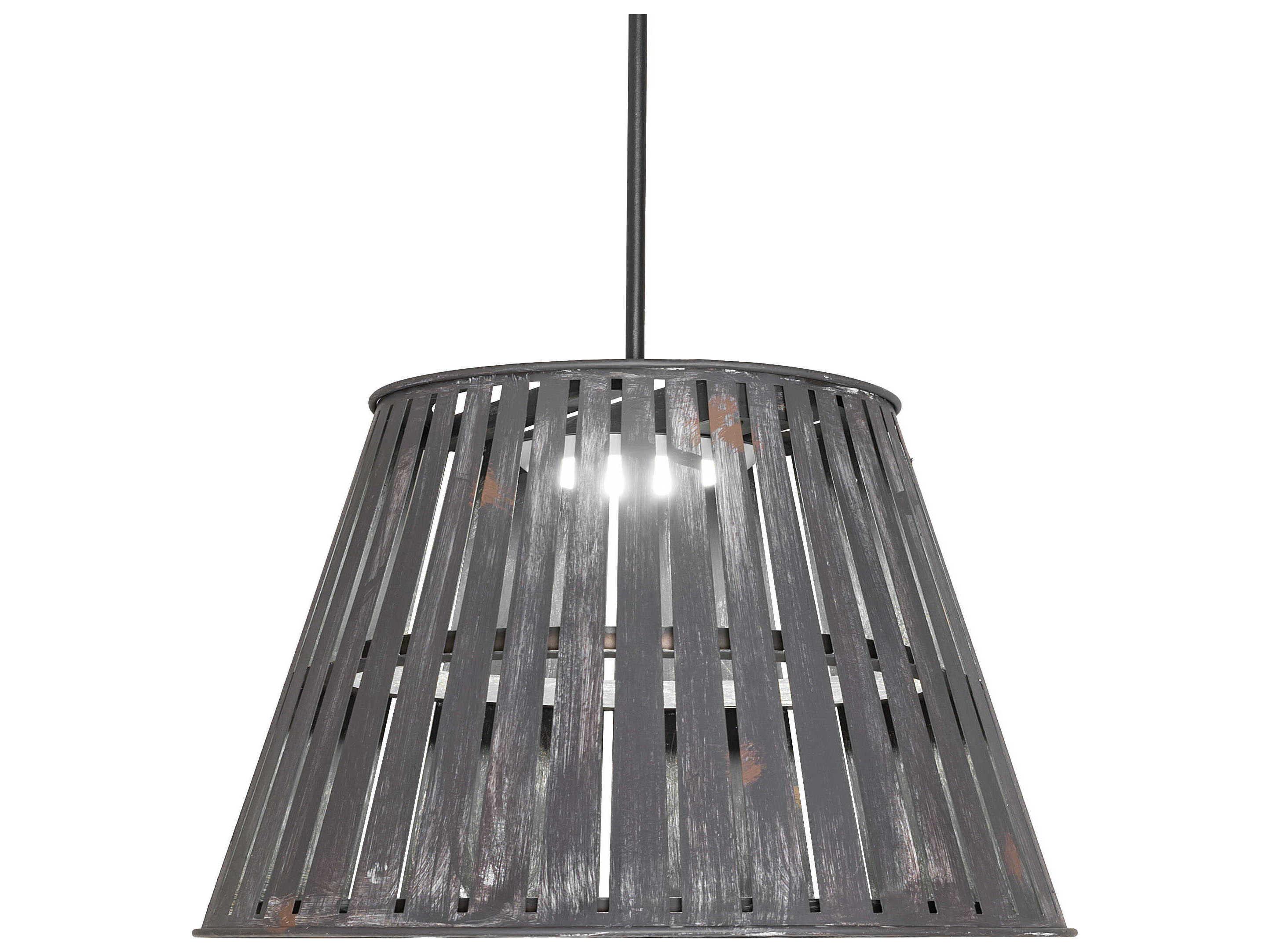 Meyda Peach Basket Weathered Wicker Gray Drum Pendant