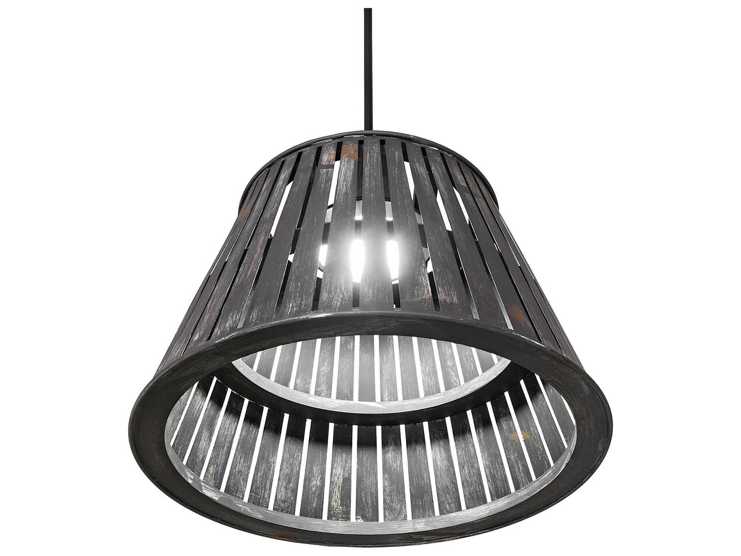 Meyda Peach Basket Weathered Wicker Gray Drum Pendant