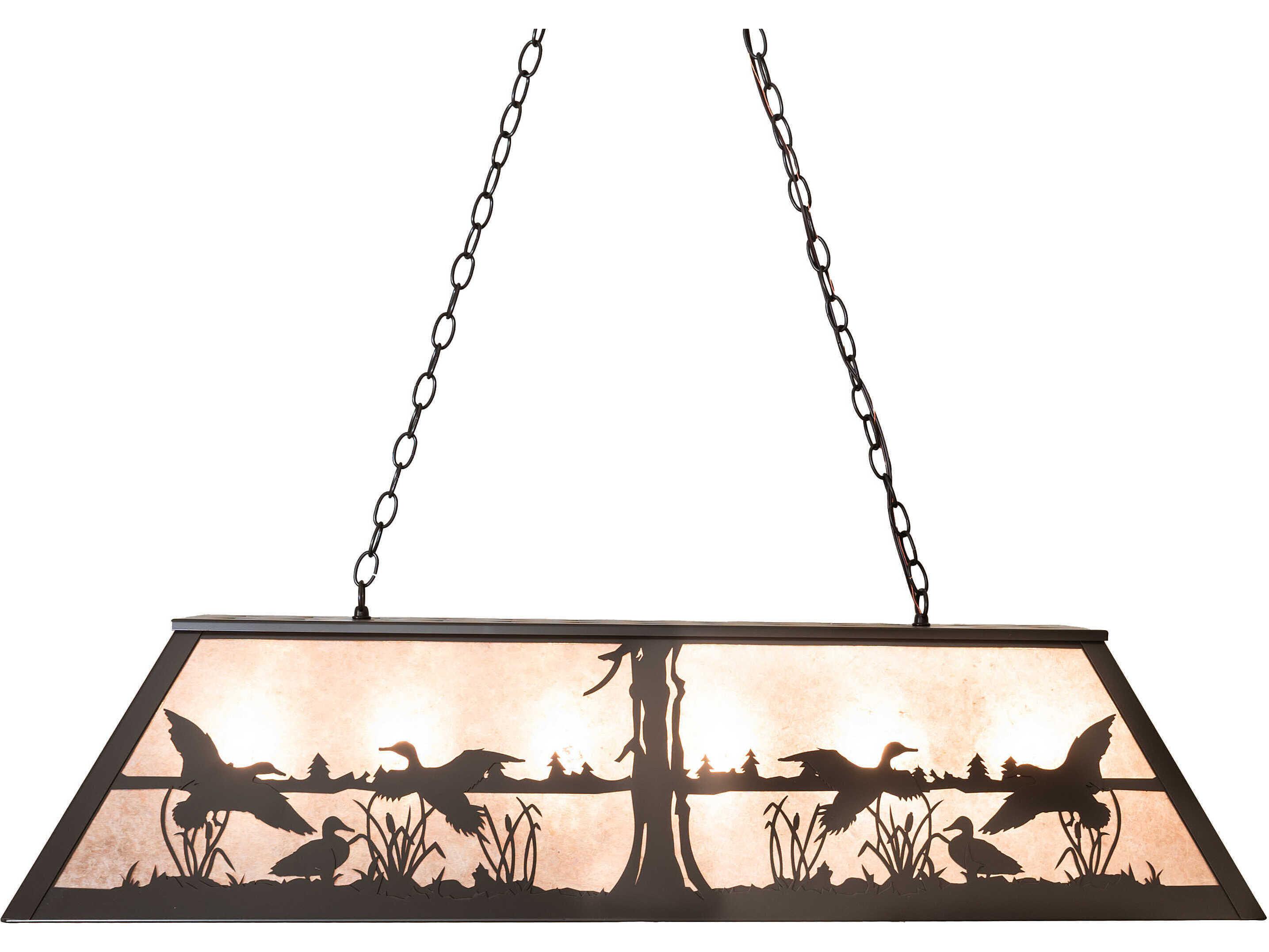 Meyda Ducks In Flight 6-Light Timeless Bronze Island Pendant