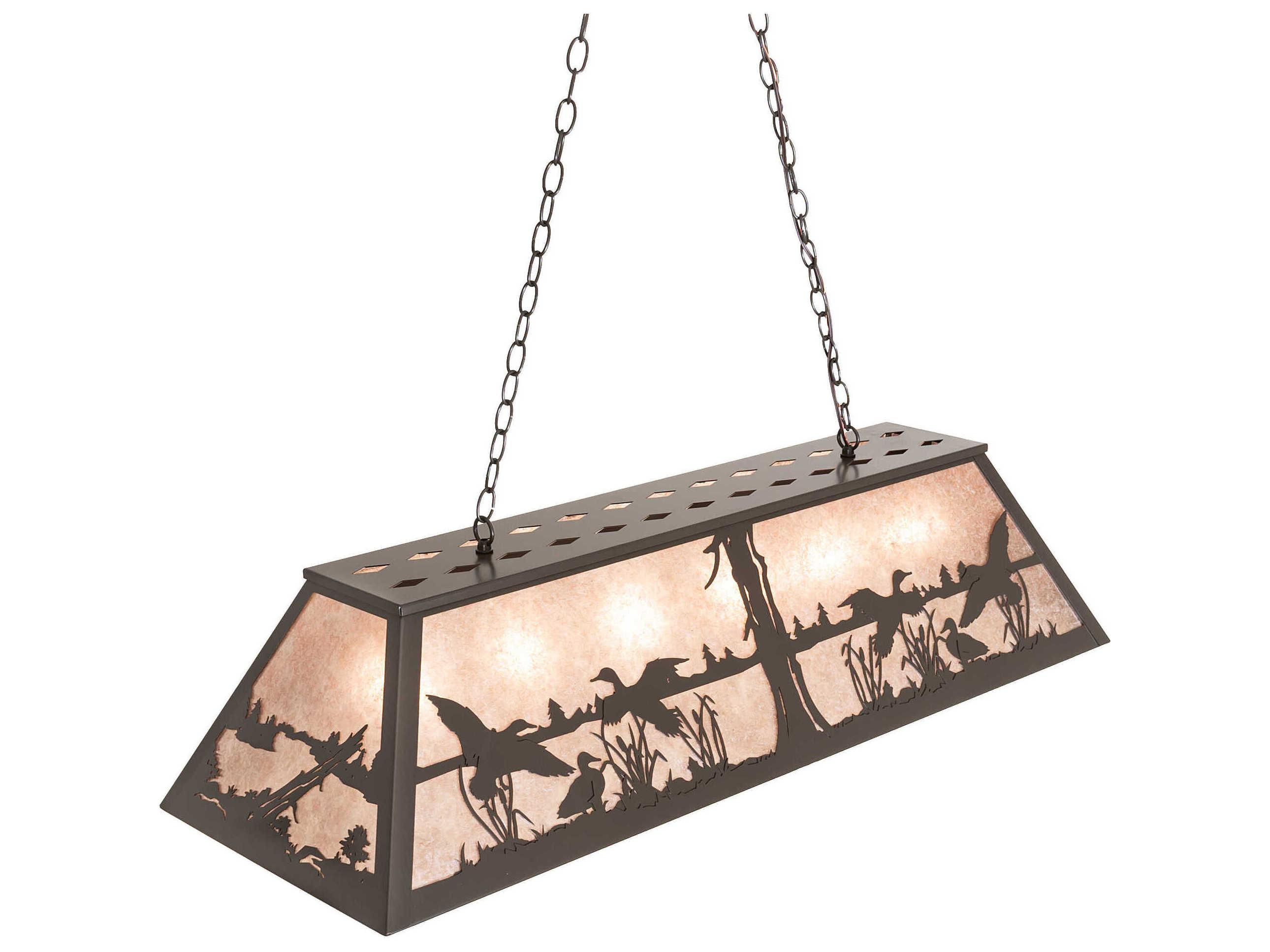 Meyda Ducks In Flight 6-Light Timeless Bronze Island Pendant