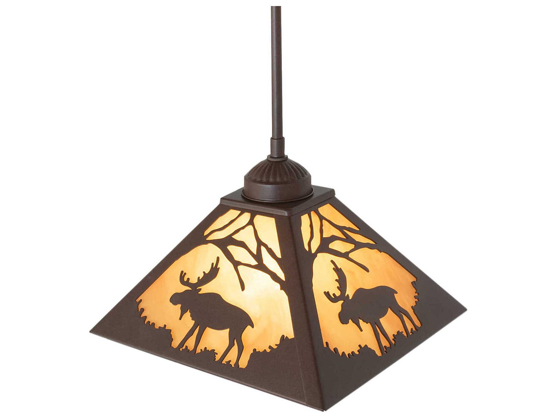 Meyda Lone Moose 1-Light Cafe Noir Brown Pendant