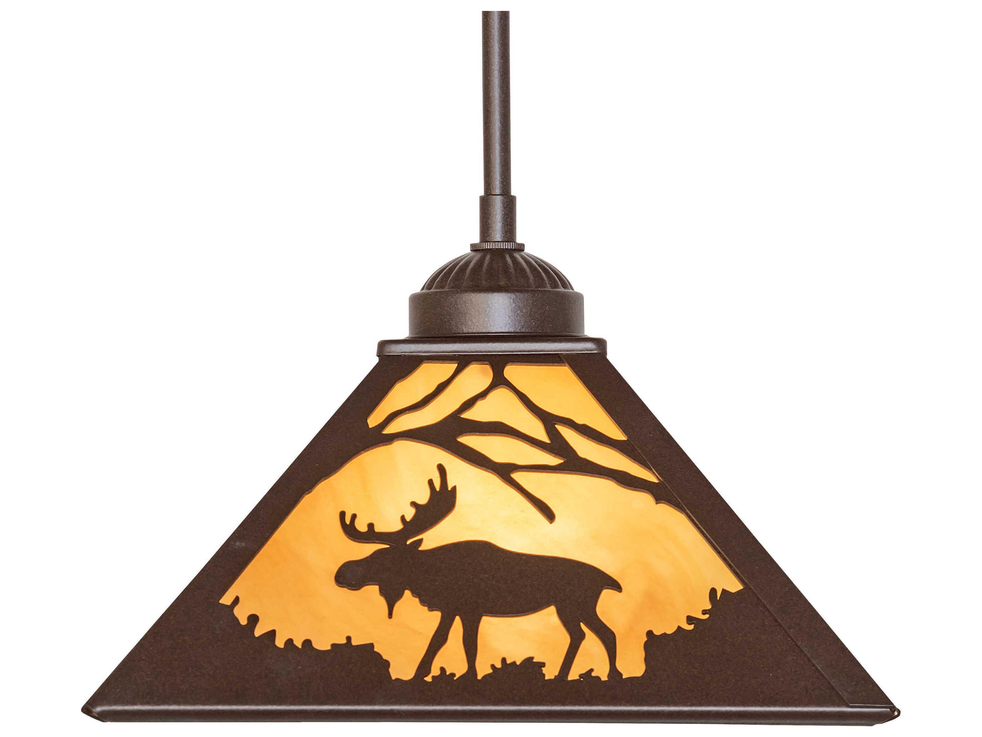 Meyda Lone Moose 1-Light Cafe Noir Brown Pendant