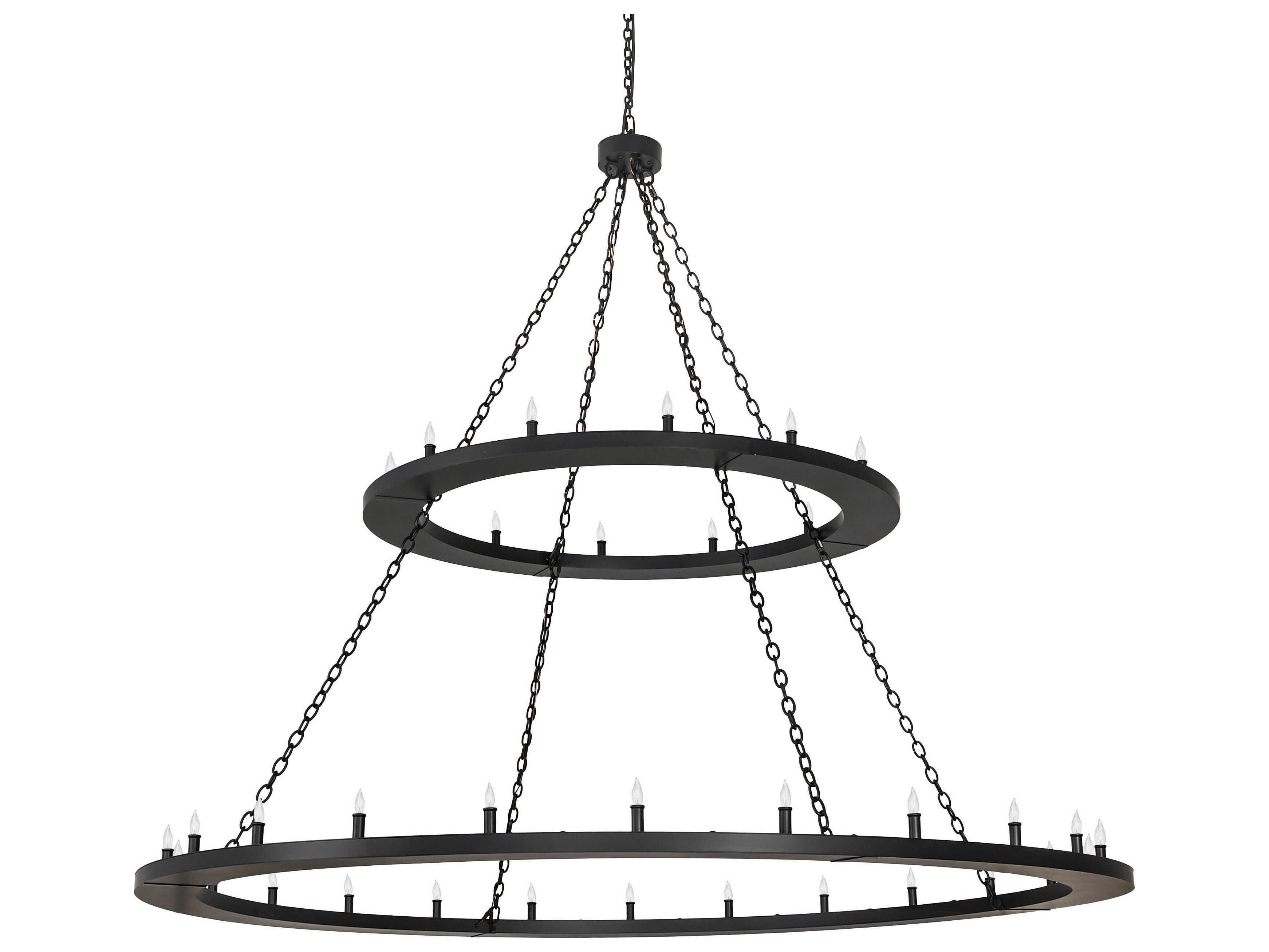 Meyda Loxley 36-Light Solar Black Candelabra Chandelier