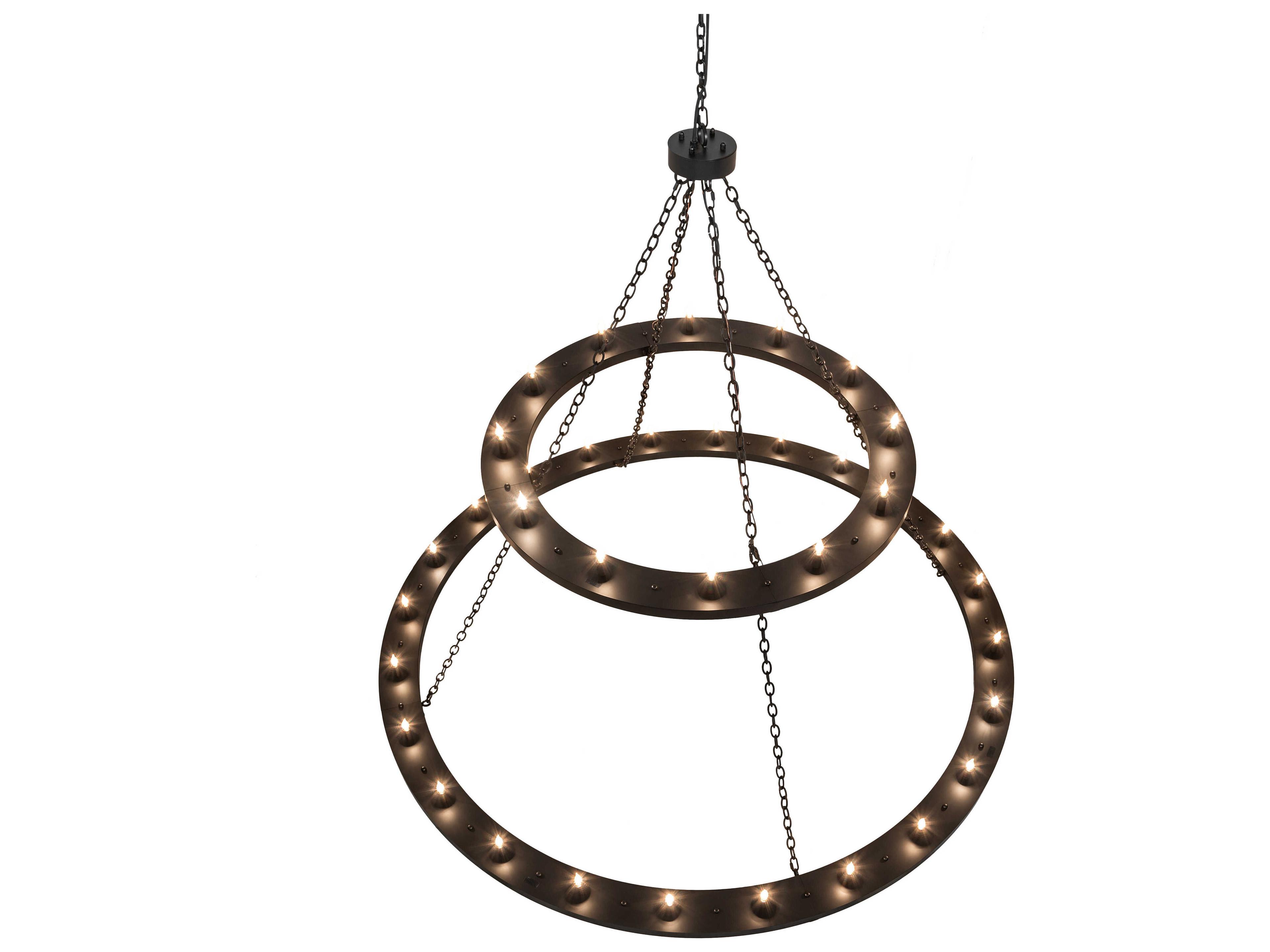 Meyda Loxley 36-Light Solar Black Candelabra Chandelier