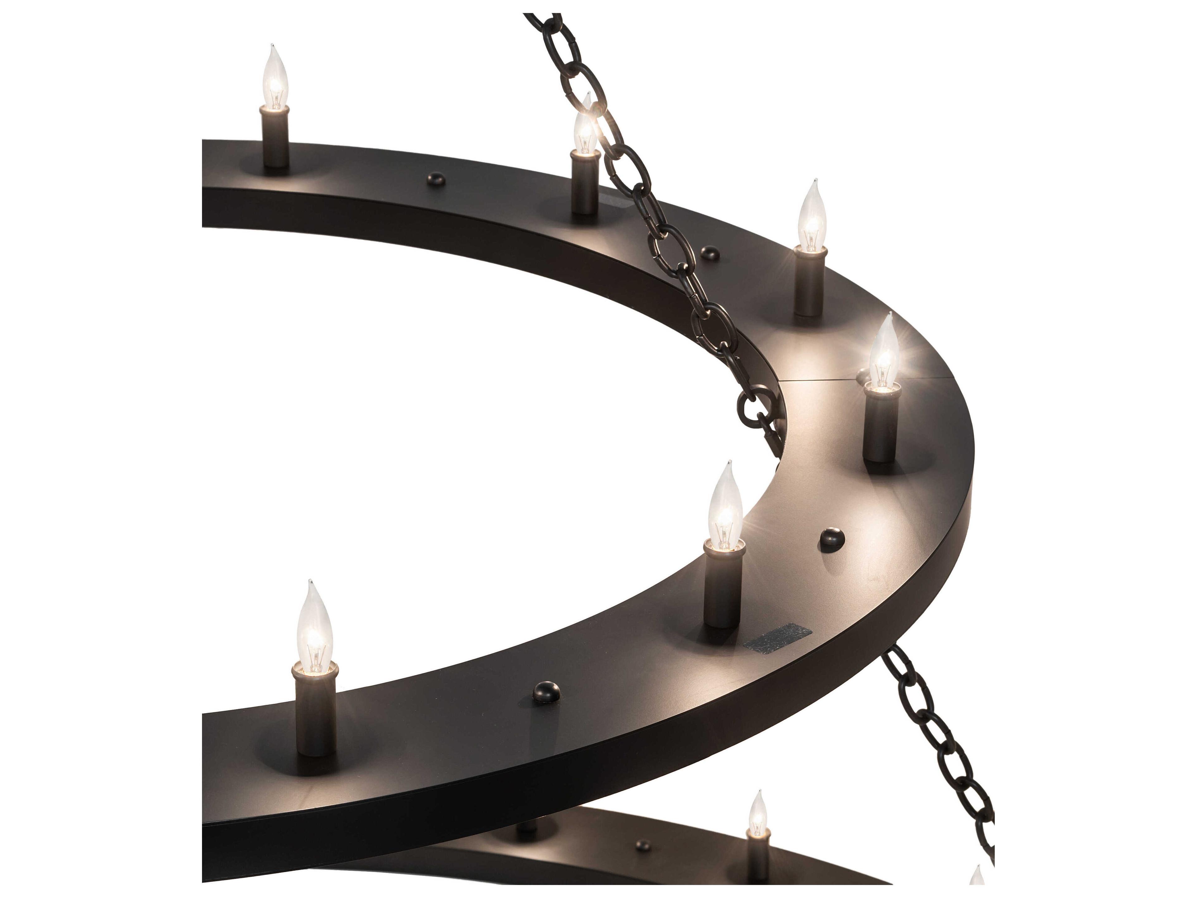 Meyda Loxley 36-Light Solar Black Candelabra Chandelier