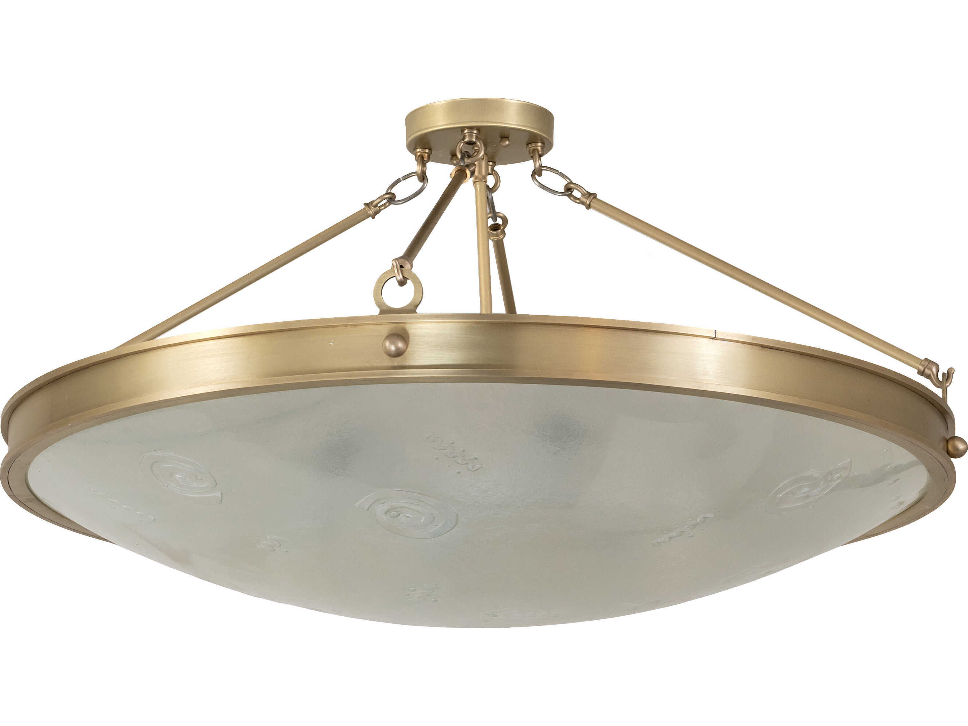 Meyda Metro Fusion 6-Light Brushed Brass Glass Bowl Semi Flush Mount